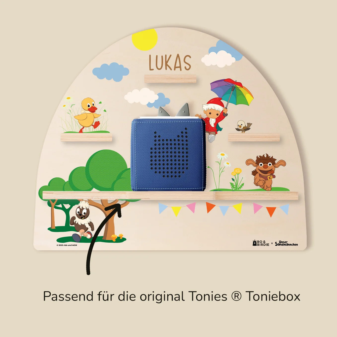 Personalisiertes Toniebox Regal "Unser Sandmännchen" - "Freunde"