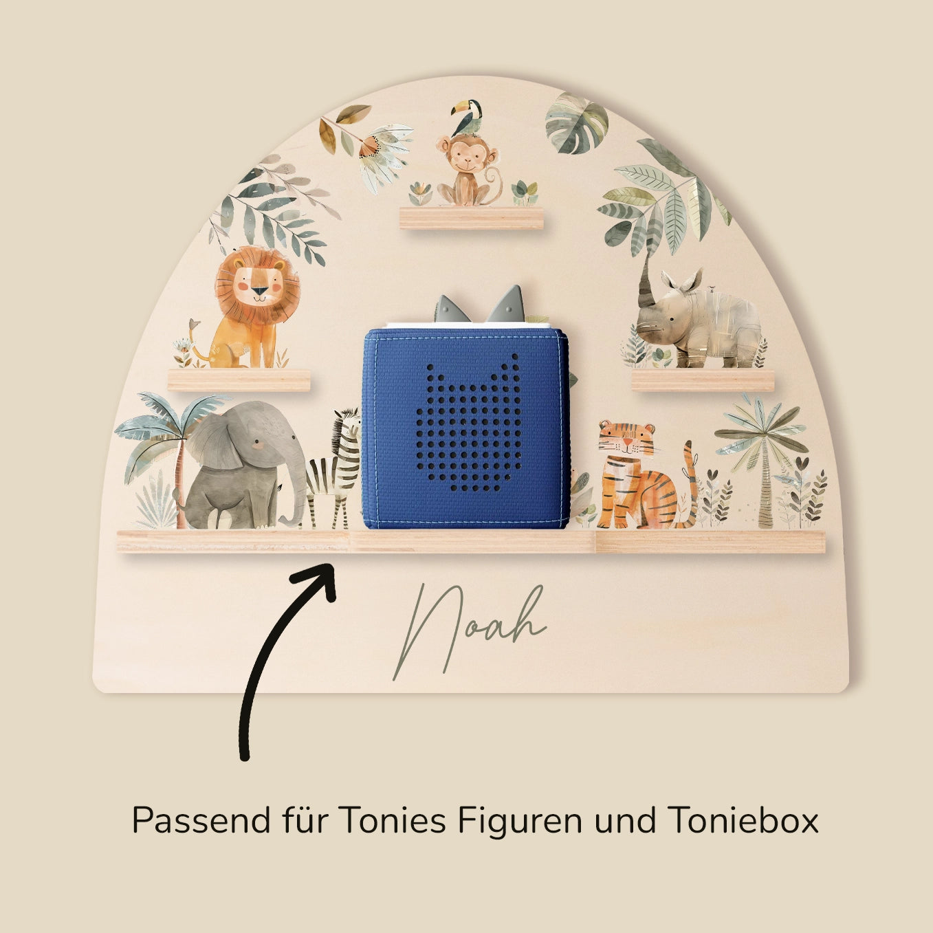 Personalisiertes Regal passend für Tonies "Safari Tiere"