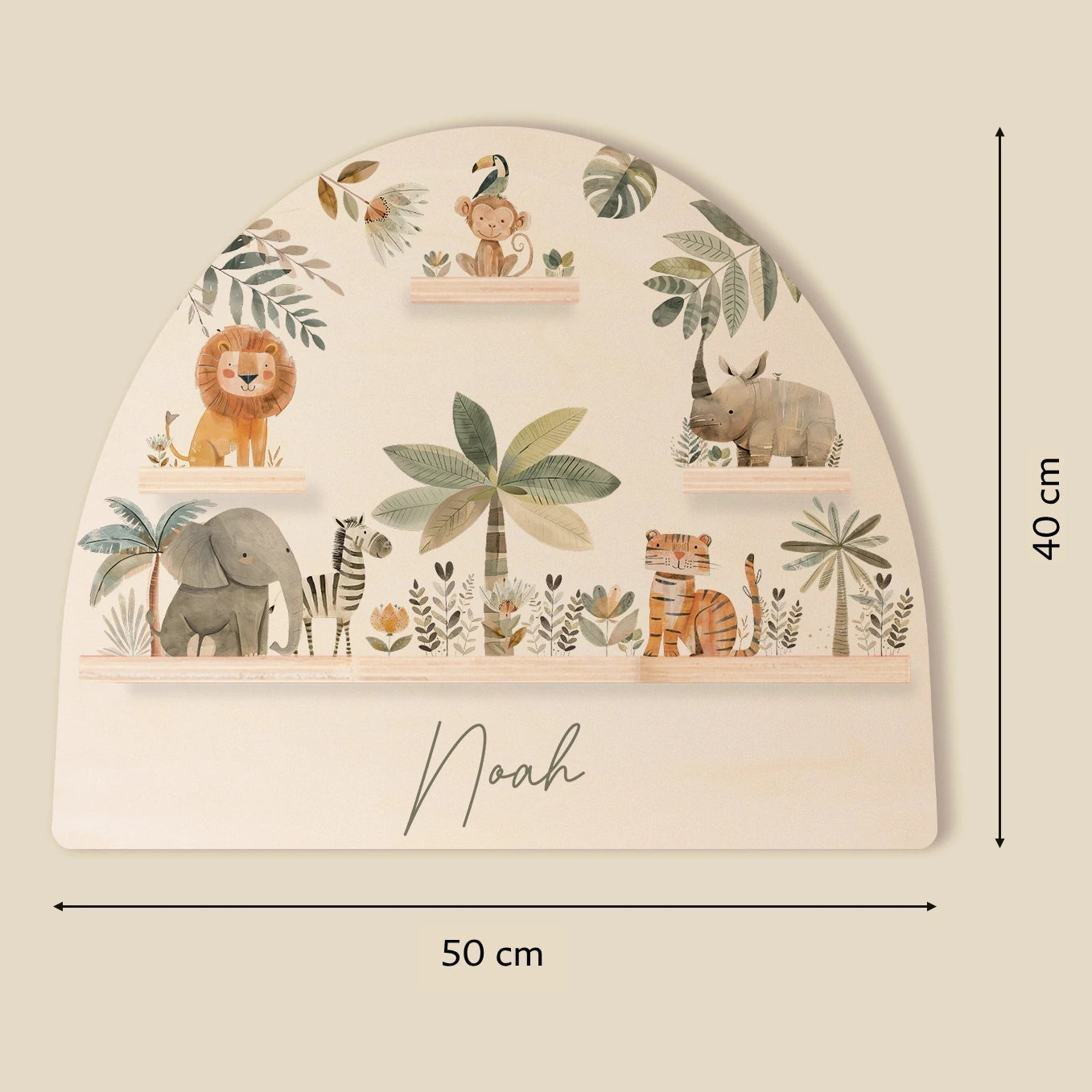 Personalisiertes Toniebox Regal "Safari Tiere"