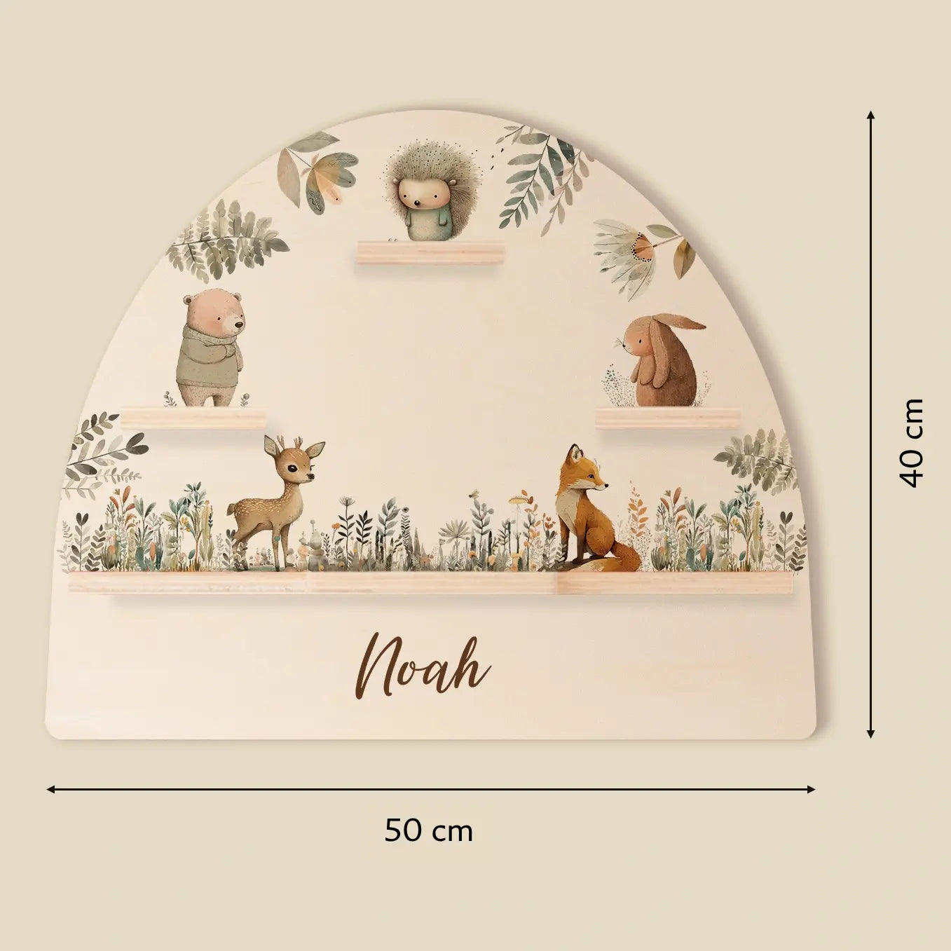 Personalisiertes Toniebox Regal "Aquarell Tiere Wald"