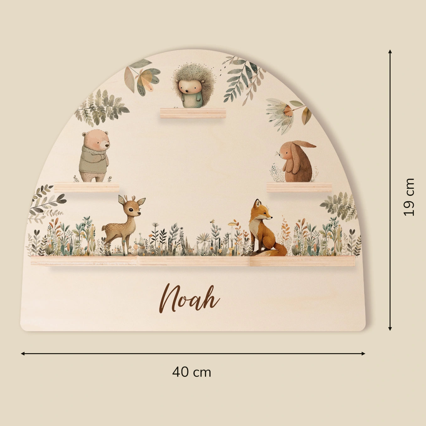 Personalisiertes Toniebox Regal "Aquarell Tiere Wald"