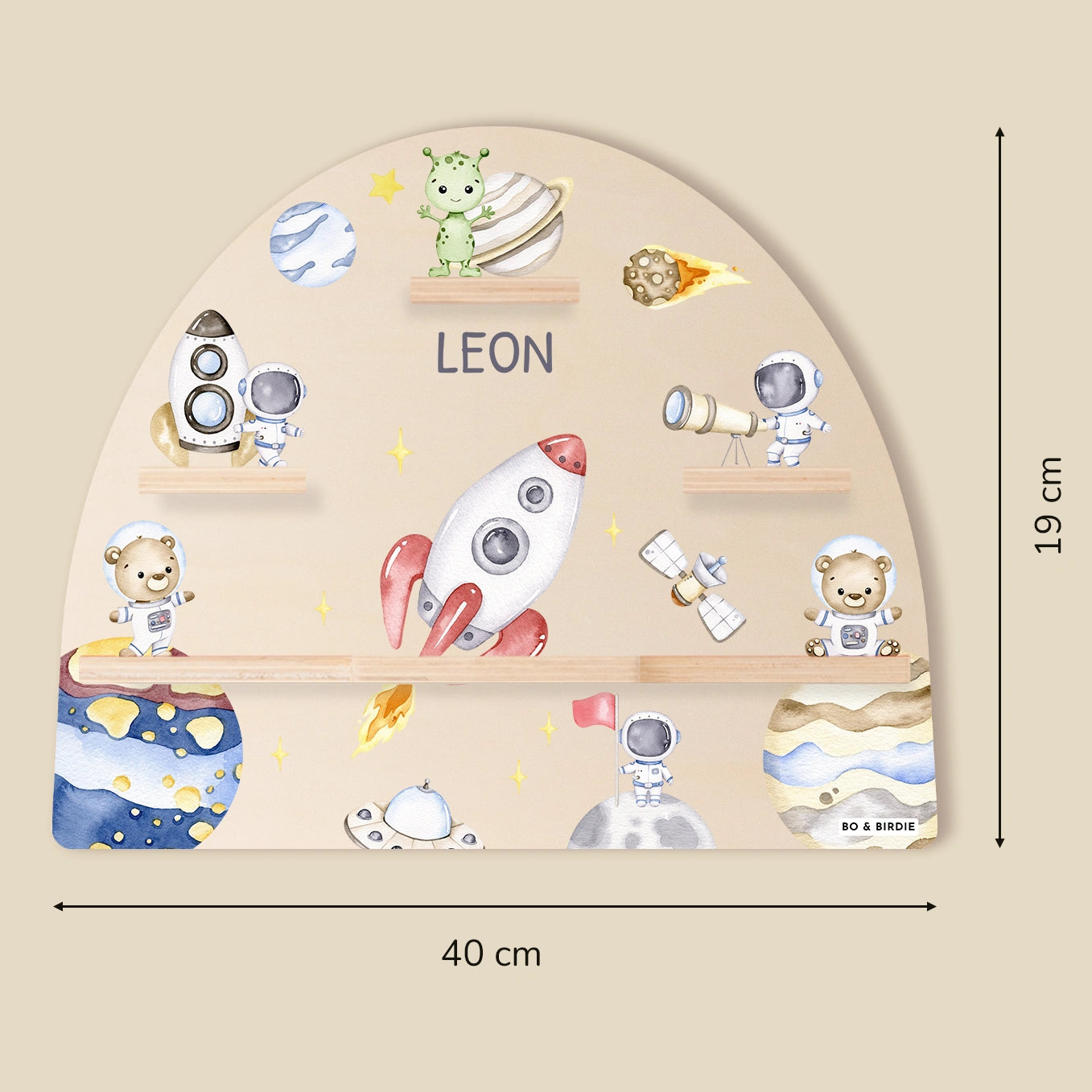 Personalisiertes Toniebox Regal "Astronauten Tiere"
