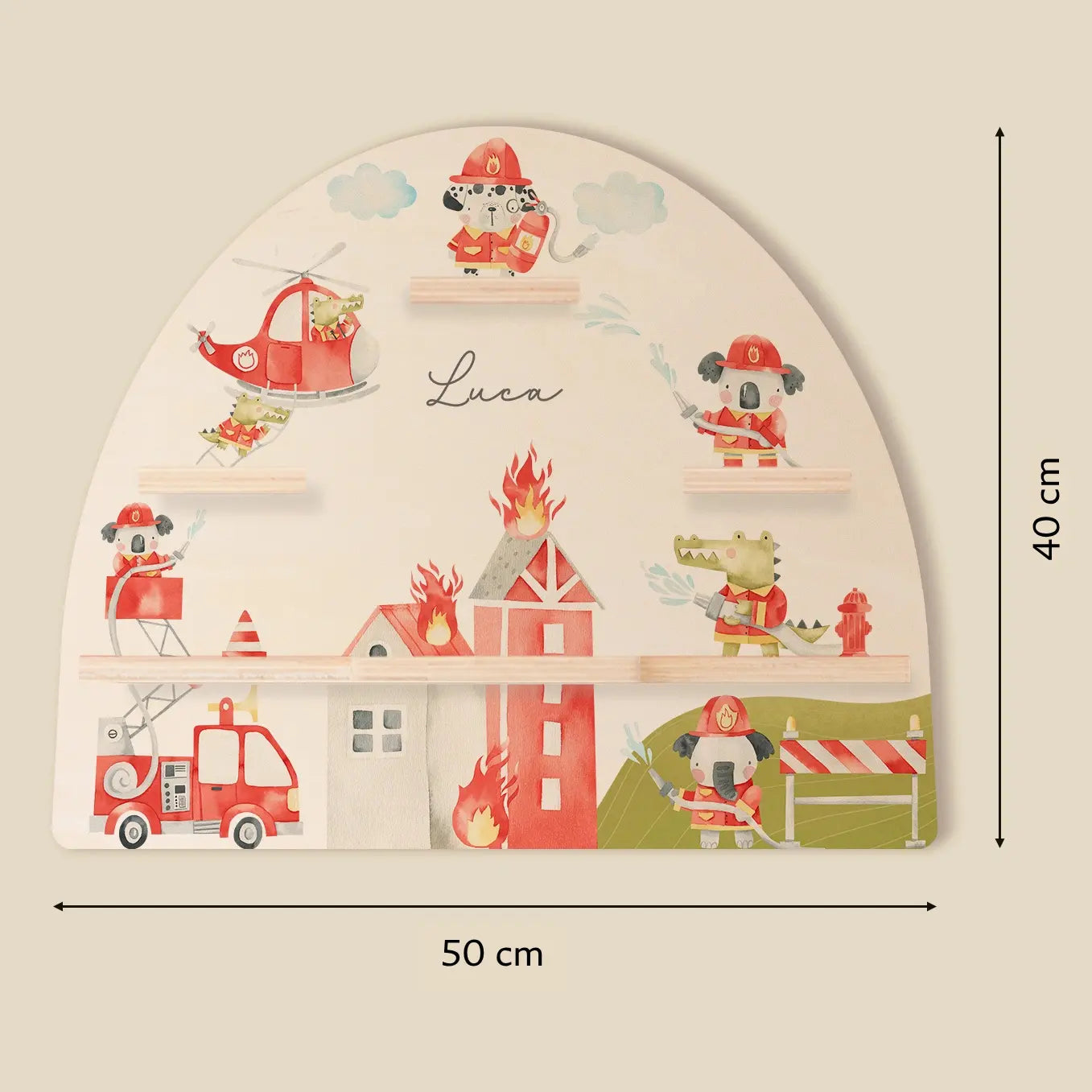 Personalisiertes Toniebox Regal "Feuerwehr"