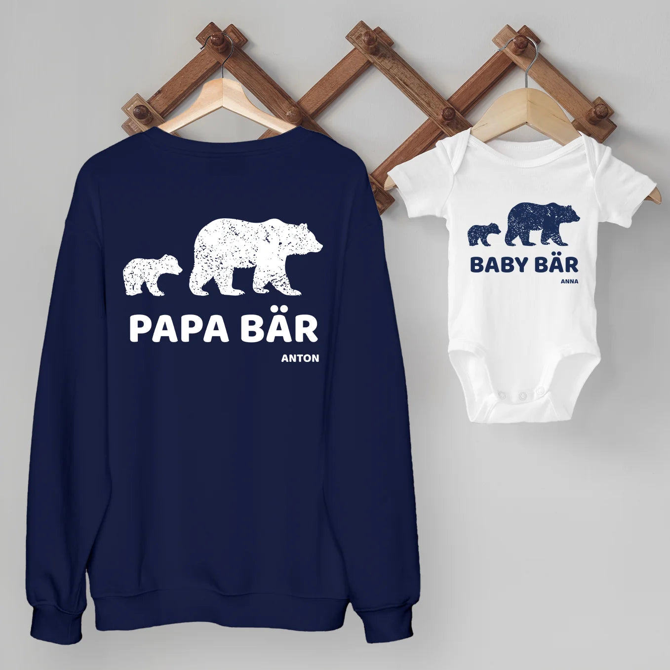 Personalisierter Partnerlook “Papa & Baby Bär”
