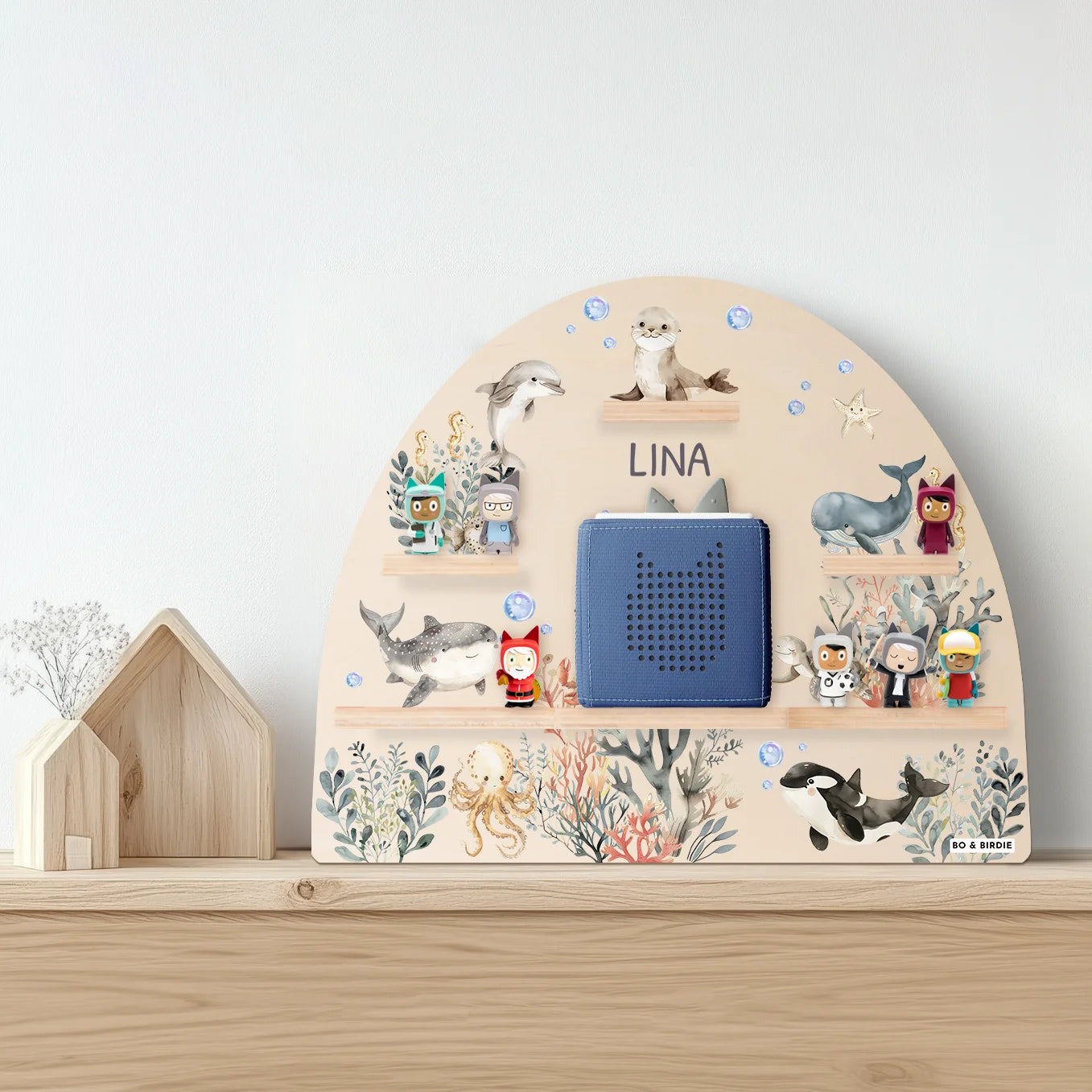 Personalisiertes Toniebox Regal "Tiere im Ozean"