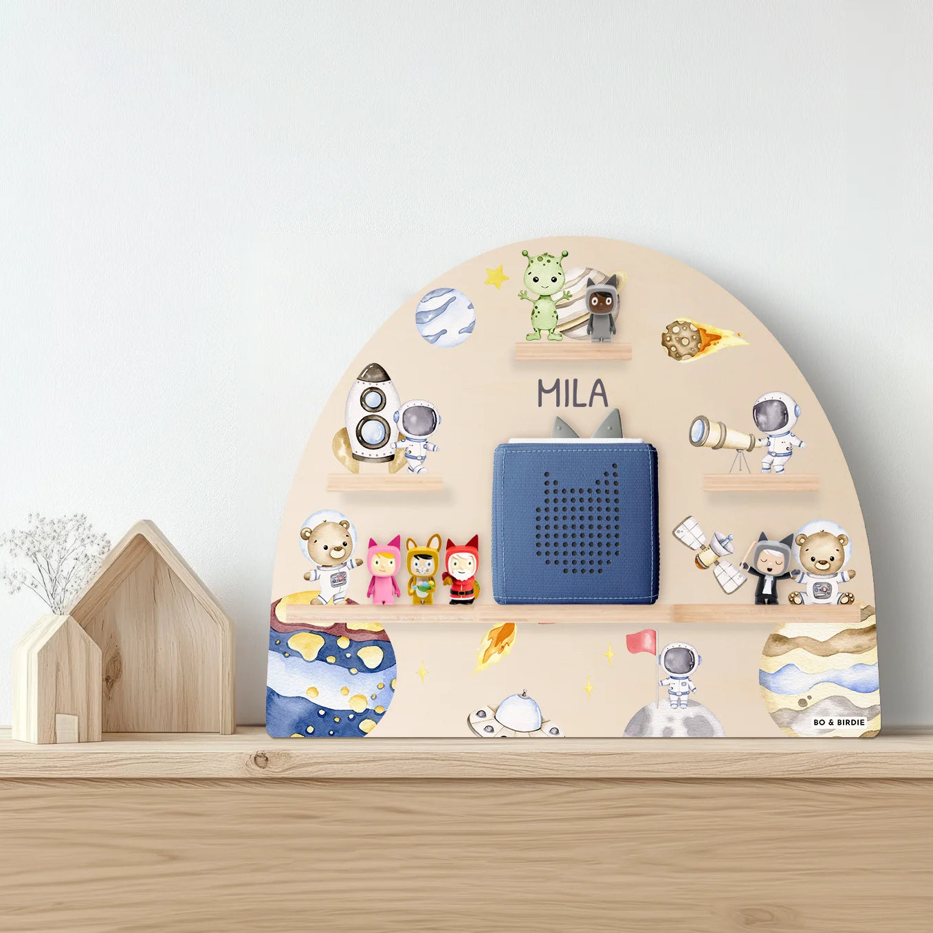 Personalisiertes Toniebox Regal "Astronauten Tiere"