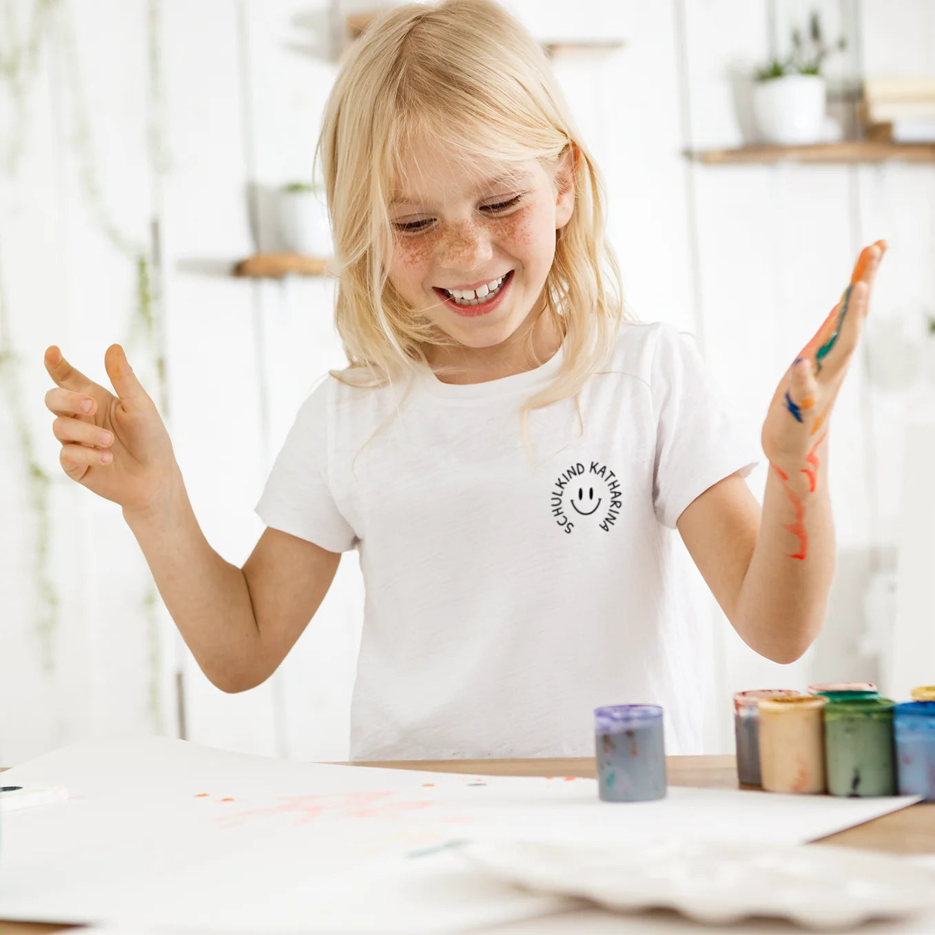 Personalisiertes T-Shirt Schulkind "Smiley"