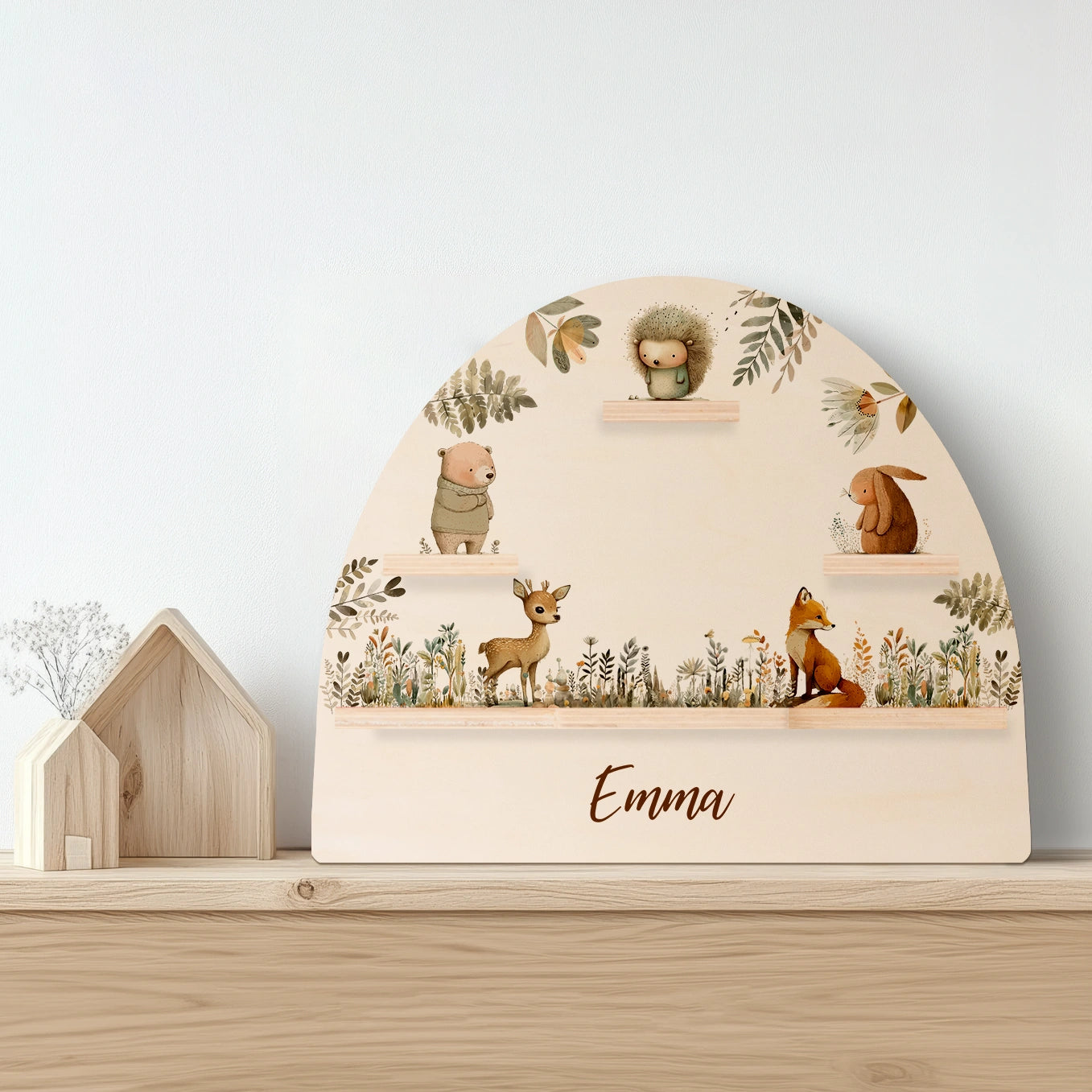 Personalisiertes Toniebox Regal "Aquarell Tiere Wald"