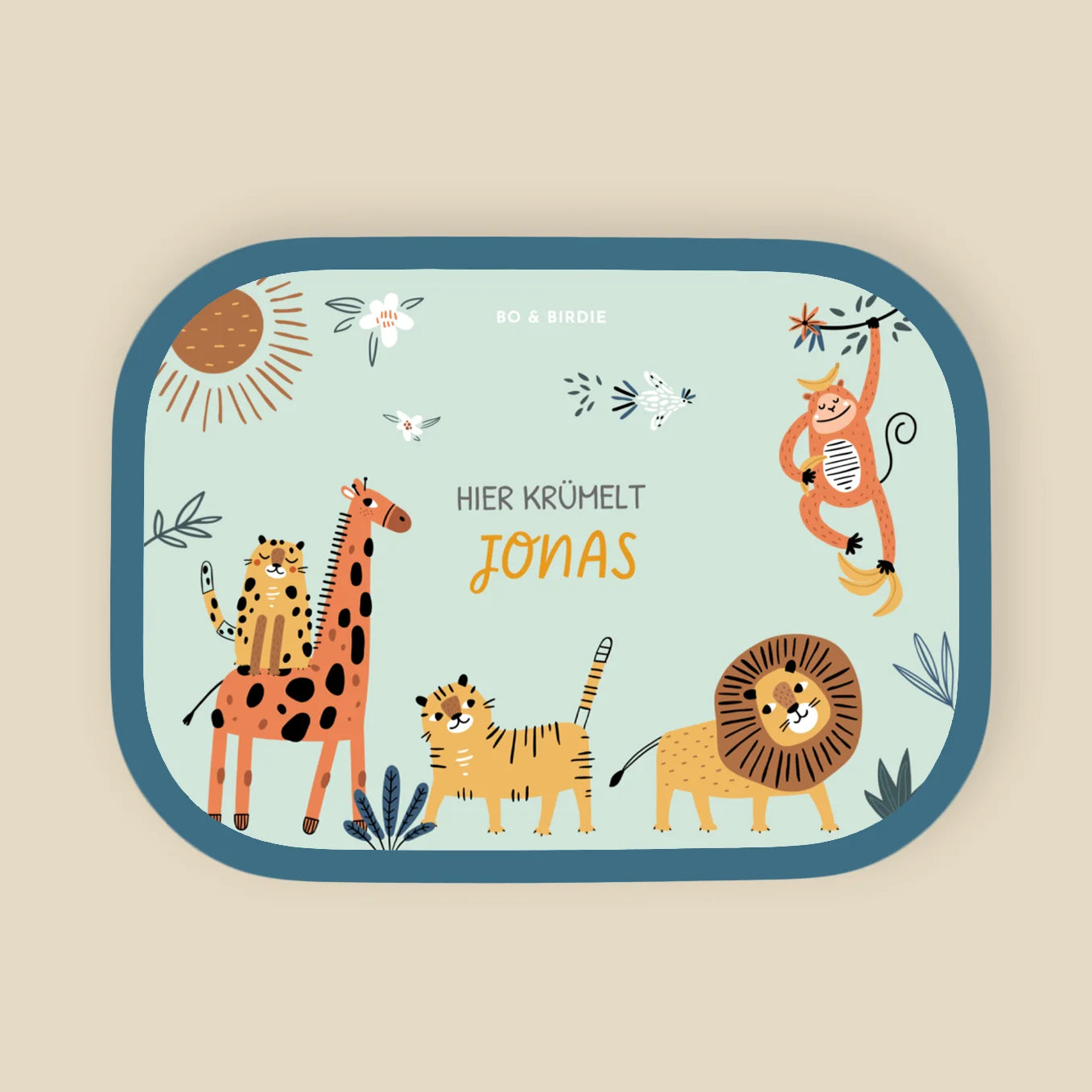 Personalisierte Mepal Brotdose "Mint Safari" Bo & Birdie
