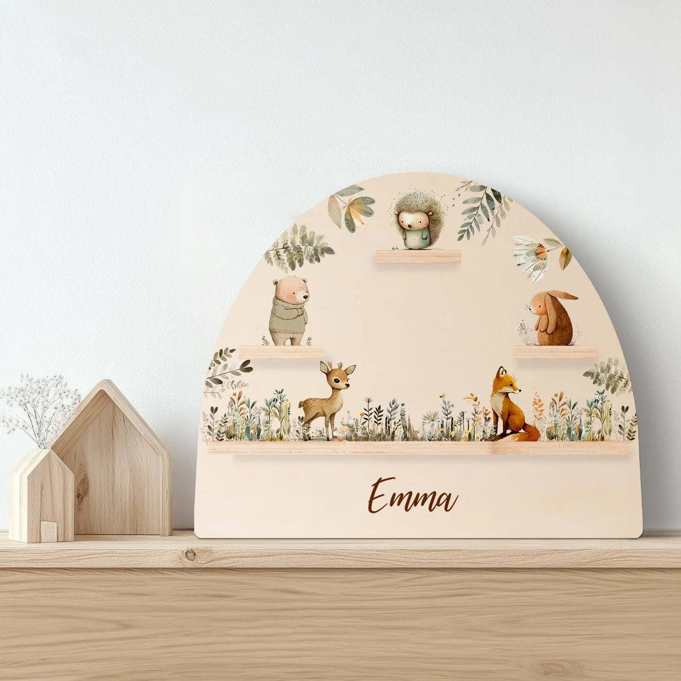 Personalisiertes Toniebox Regal "Aquarell Tiere Wald"