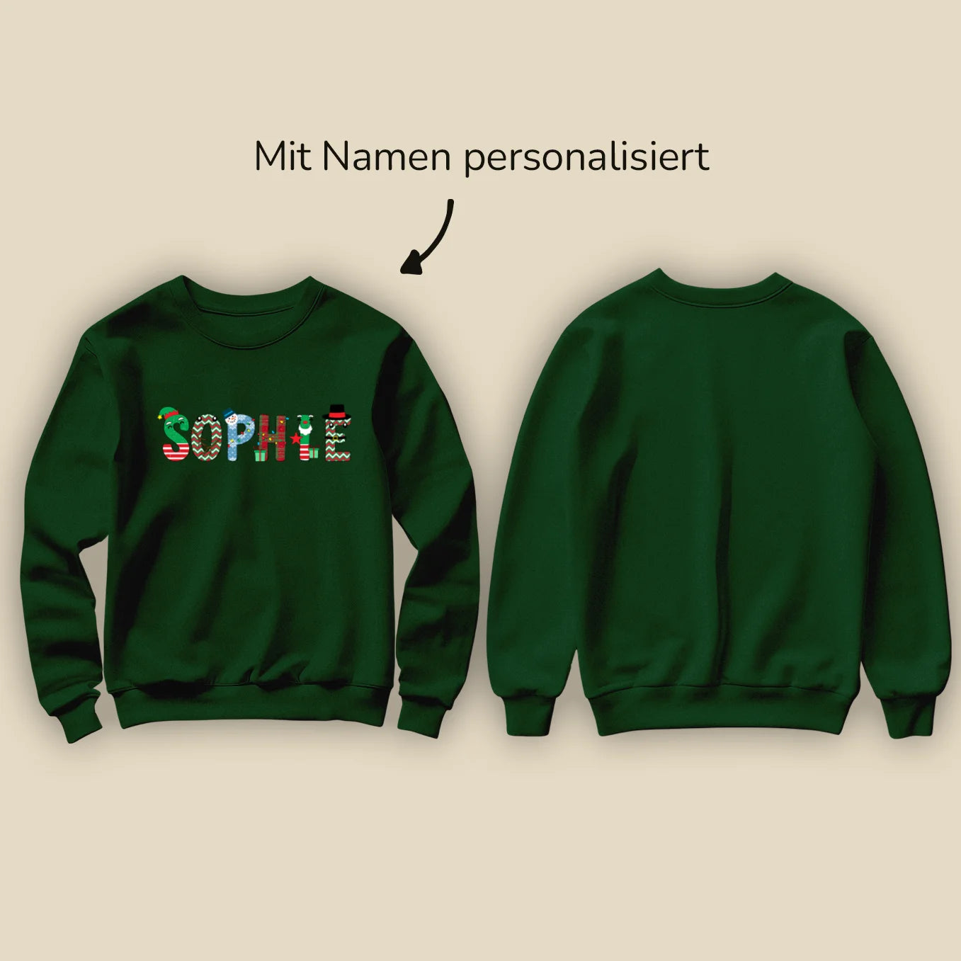 Personalisierter Partnerlook "Weihnachtsbuchstaben" - Kinder Sweater