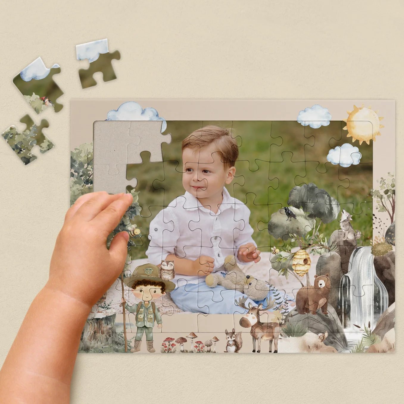 Personalisiertes Kinderpuzzle "Wildnis"