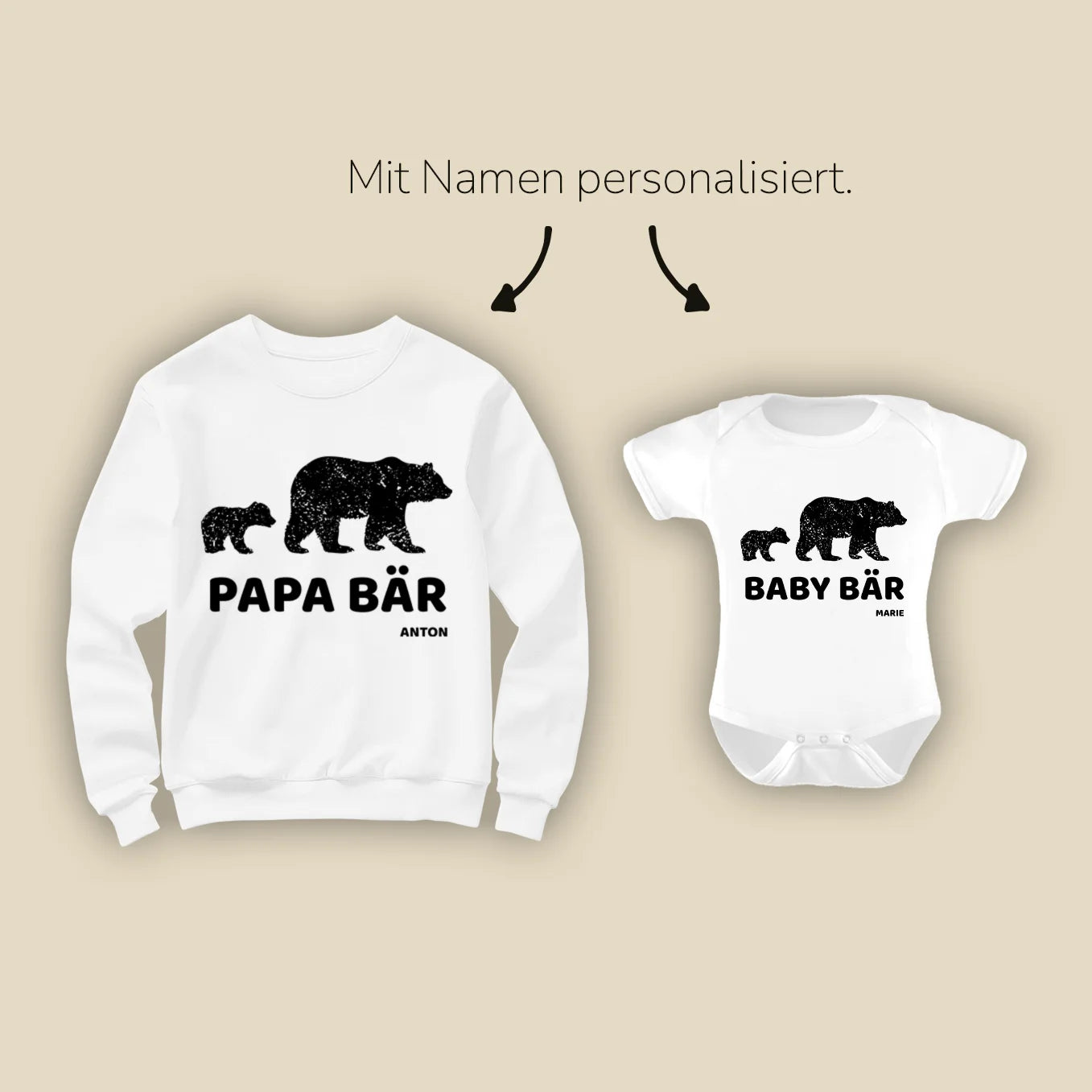 Personalisierter Partnerlook “Papa & Baby Bär”