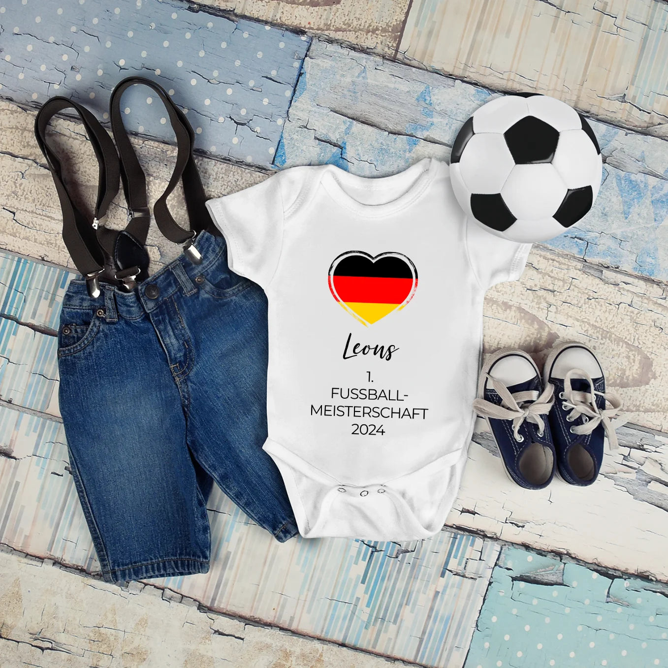 Personalisierter Baby Fußball-Body "Europameisterschaft" Bo & Birdie