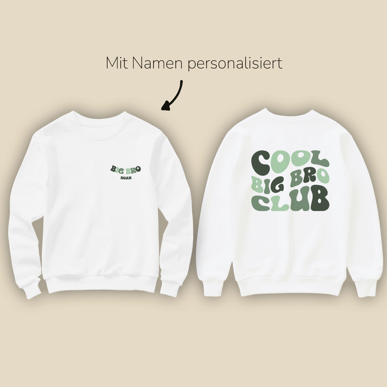 Personalisierter Sweater "Cool Big Bro Club"