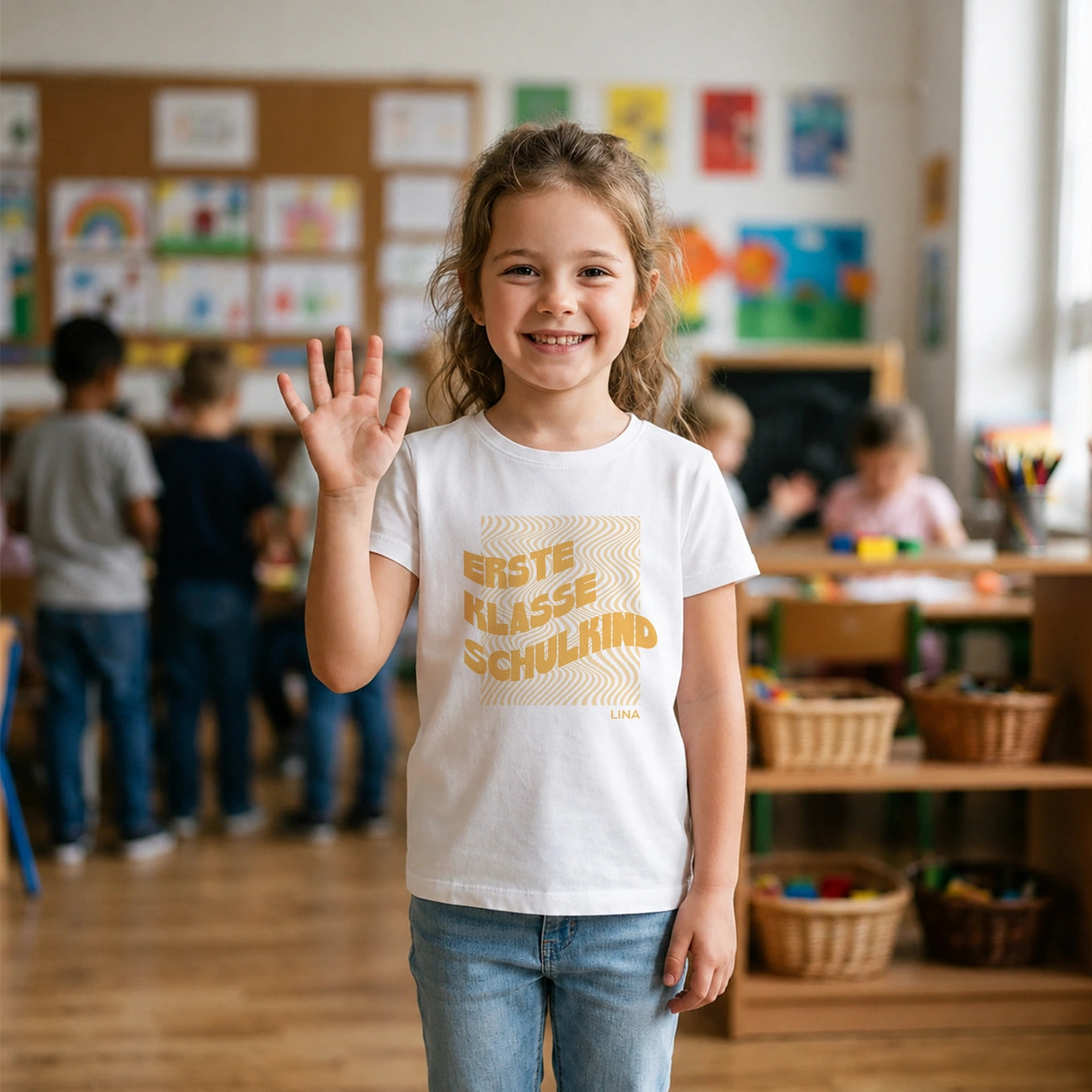 Personalisiertes Retro T-Shirt "Schulkind"