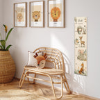 Personalisierte Messlatte "Aquarell Tiere im Wald"