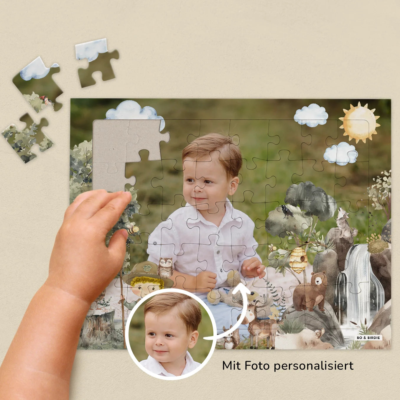 Personalisiertes Kinderpuzzle "Wildnis"