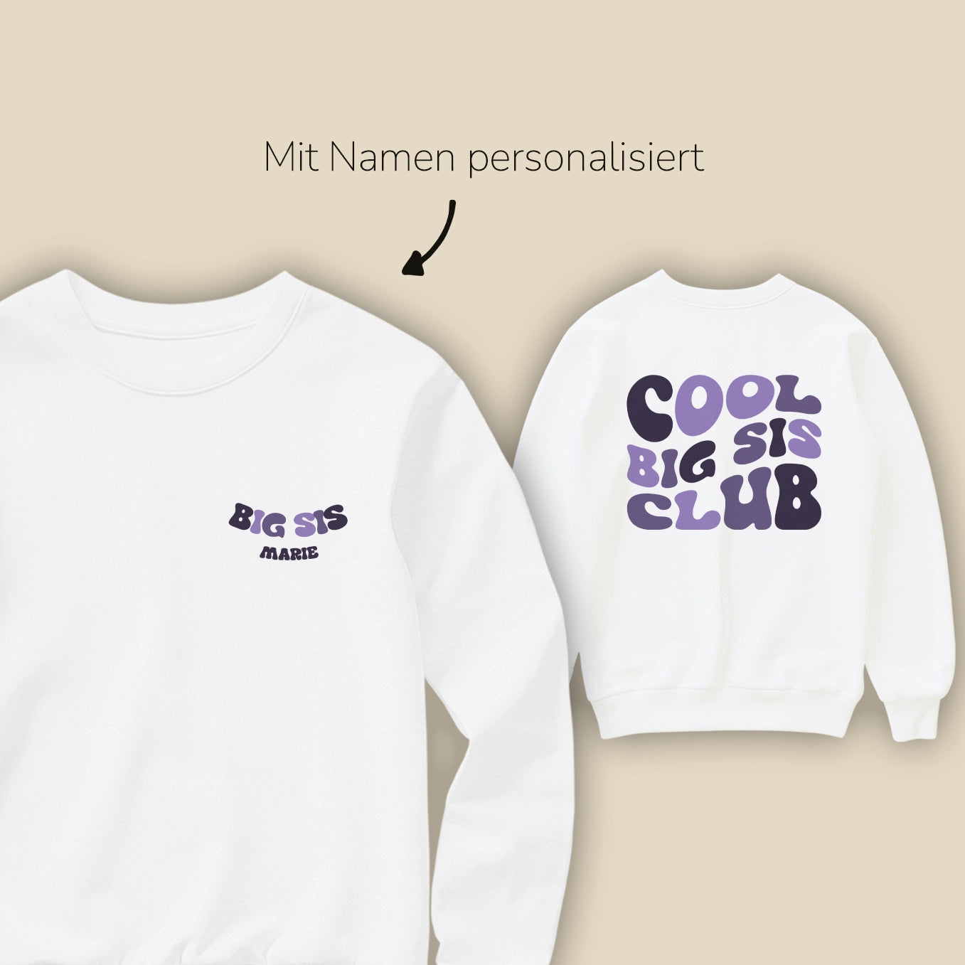 Personalisierter Sweater "Cool Big Sis Club"