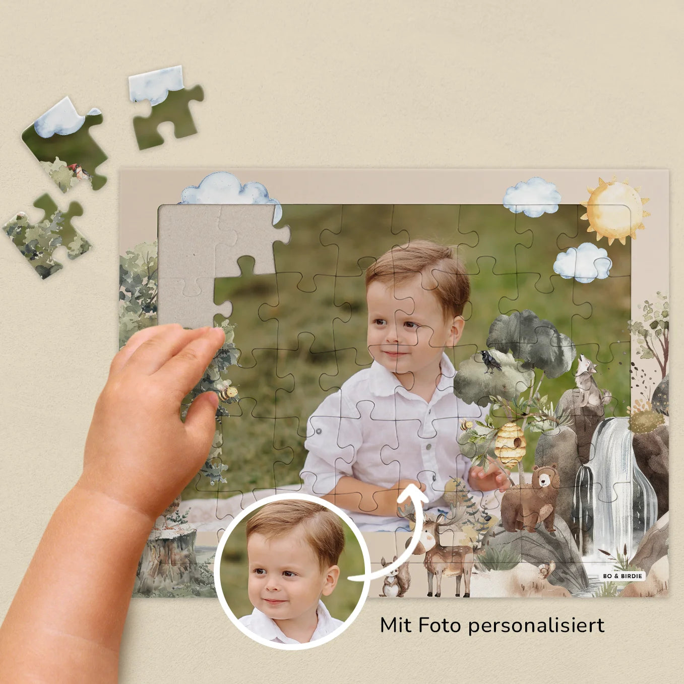 Personalisiertes Kinderpuzzle "Wildnis"