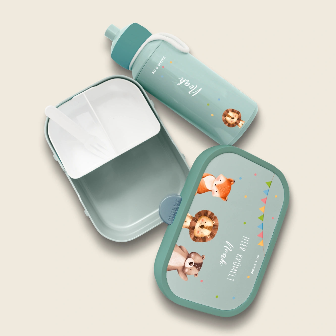 Personalisierte Mepal Brotdose & Trinkflasche "Konfetti"