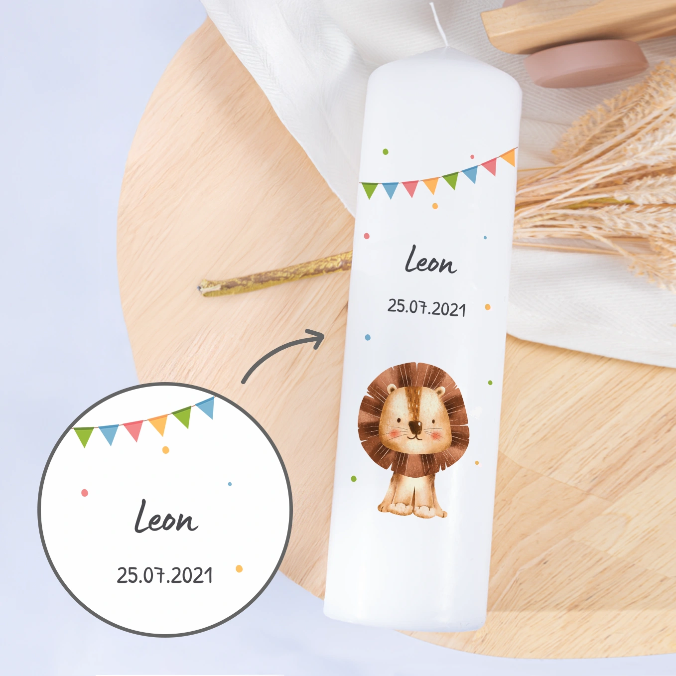 Personalisierte Kerze Geburtstag "Lieblingstier"