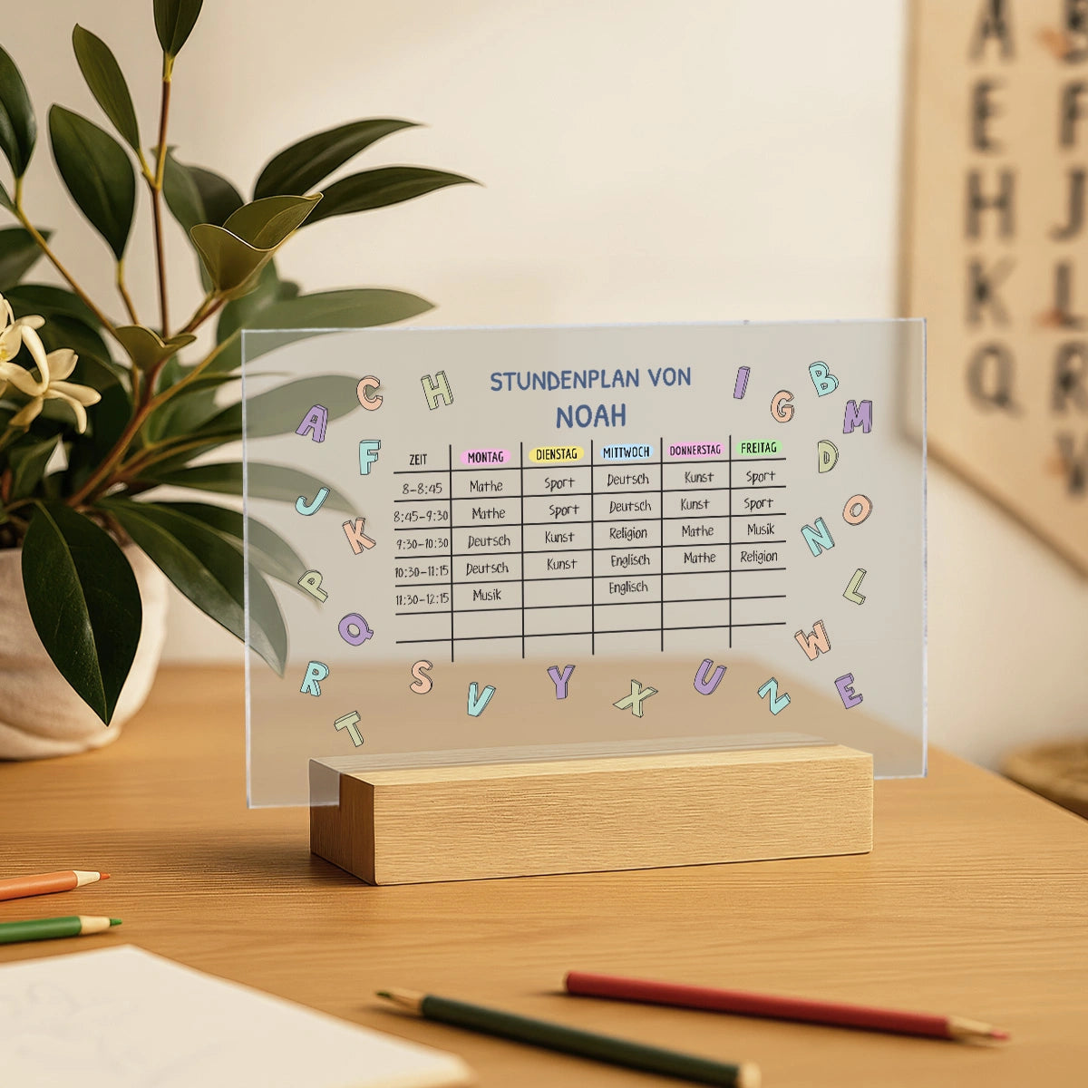 Personalisiertes Acrylglas "Stundenplan" 