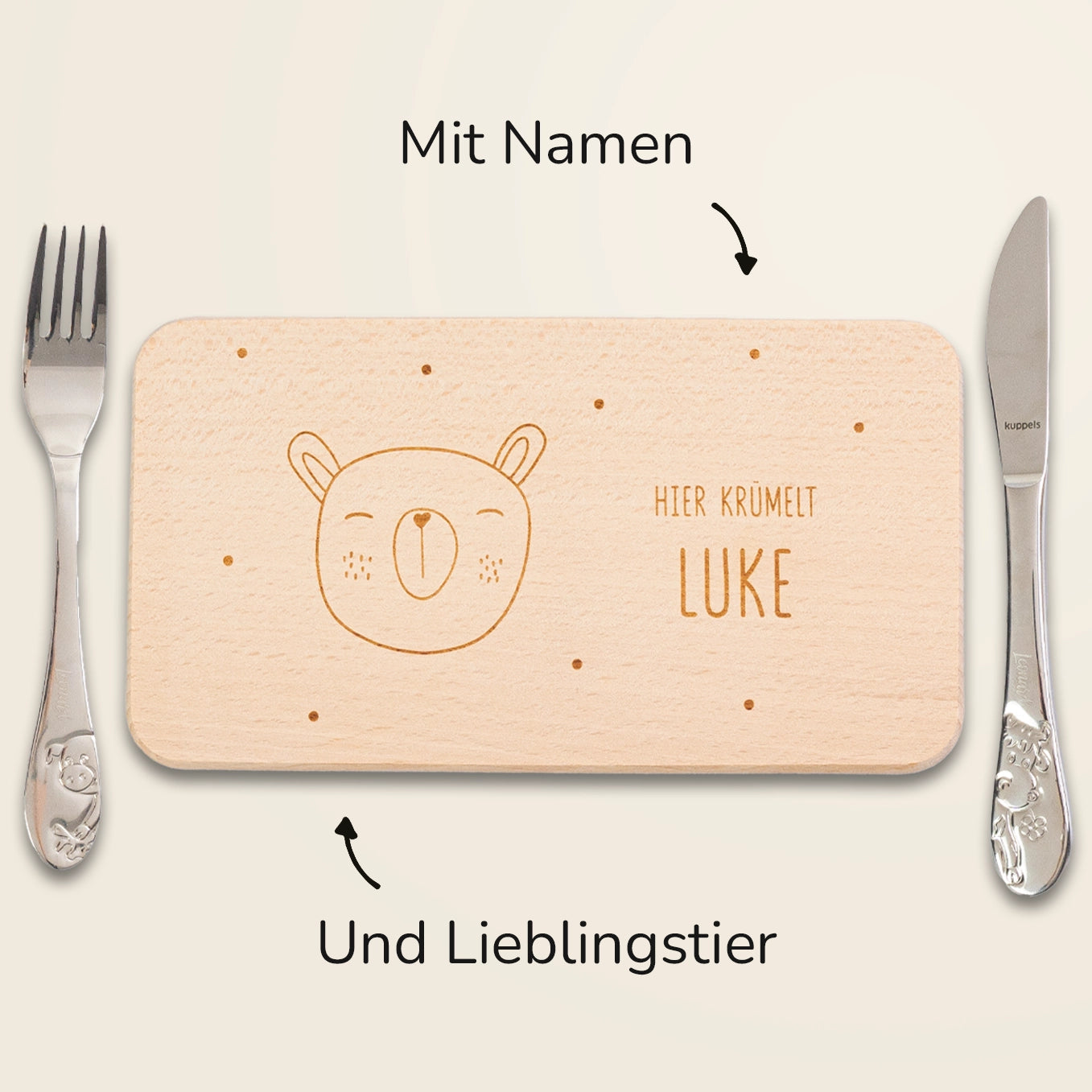 Personalisiertes Frühstücksbrettchen "Gravur"