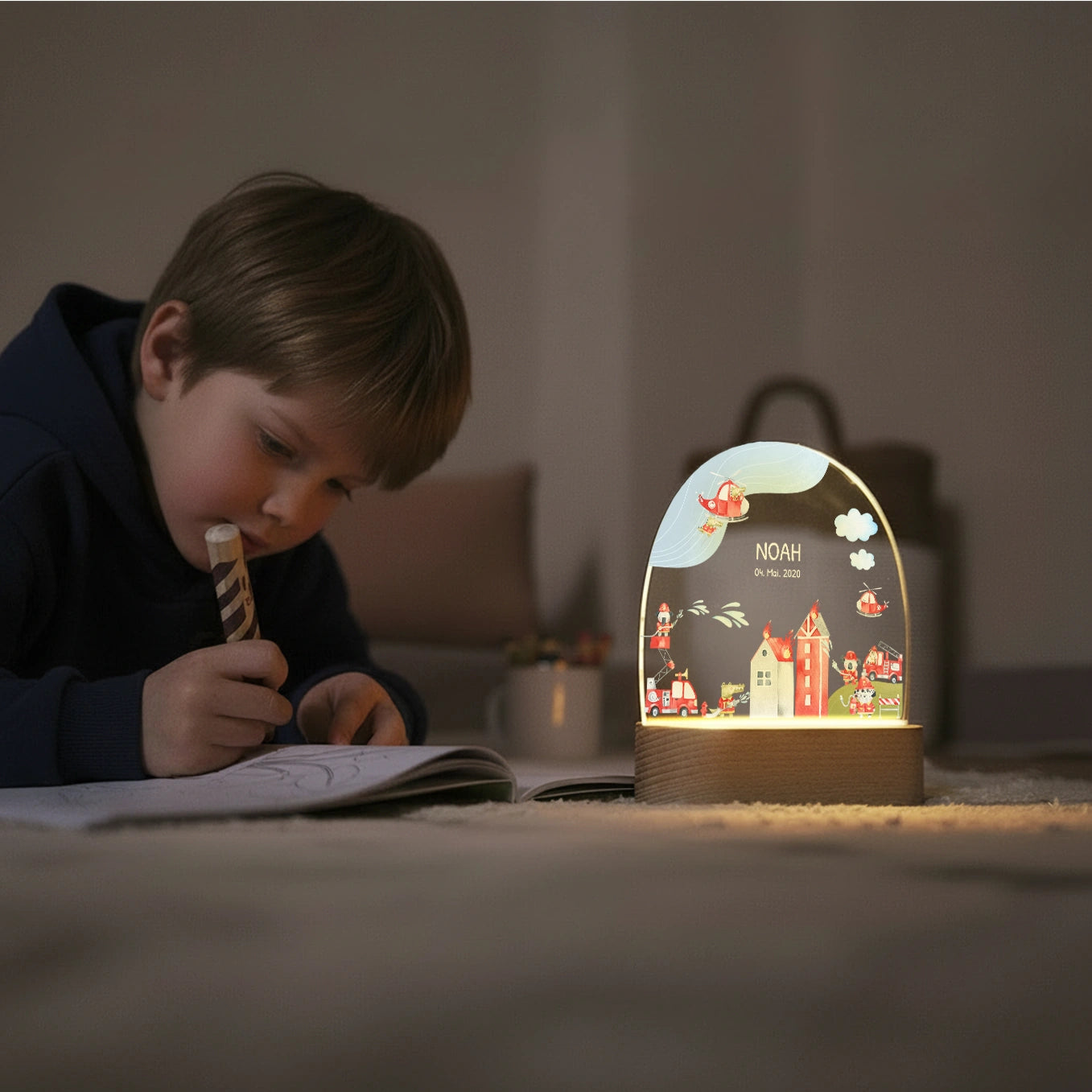 Personalisiertes Nachtlicht "Feuerwehr"