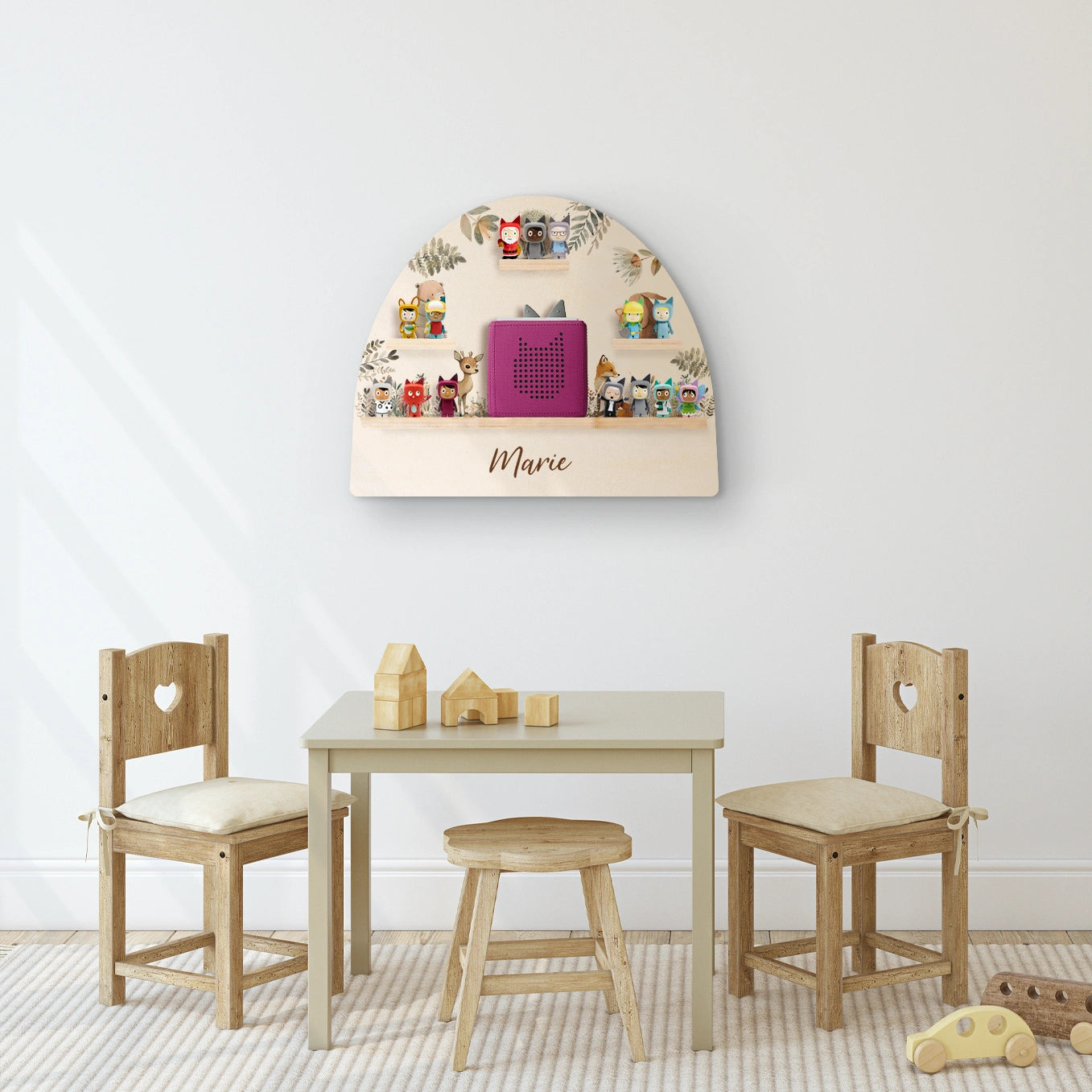 Personalisiertes Toniebox Regal "Aquarell Tiere Wald"