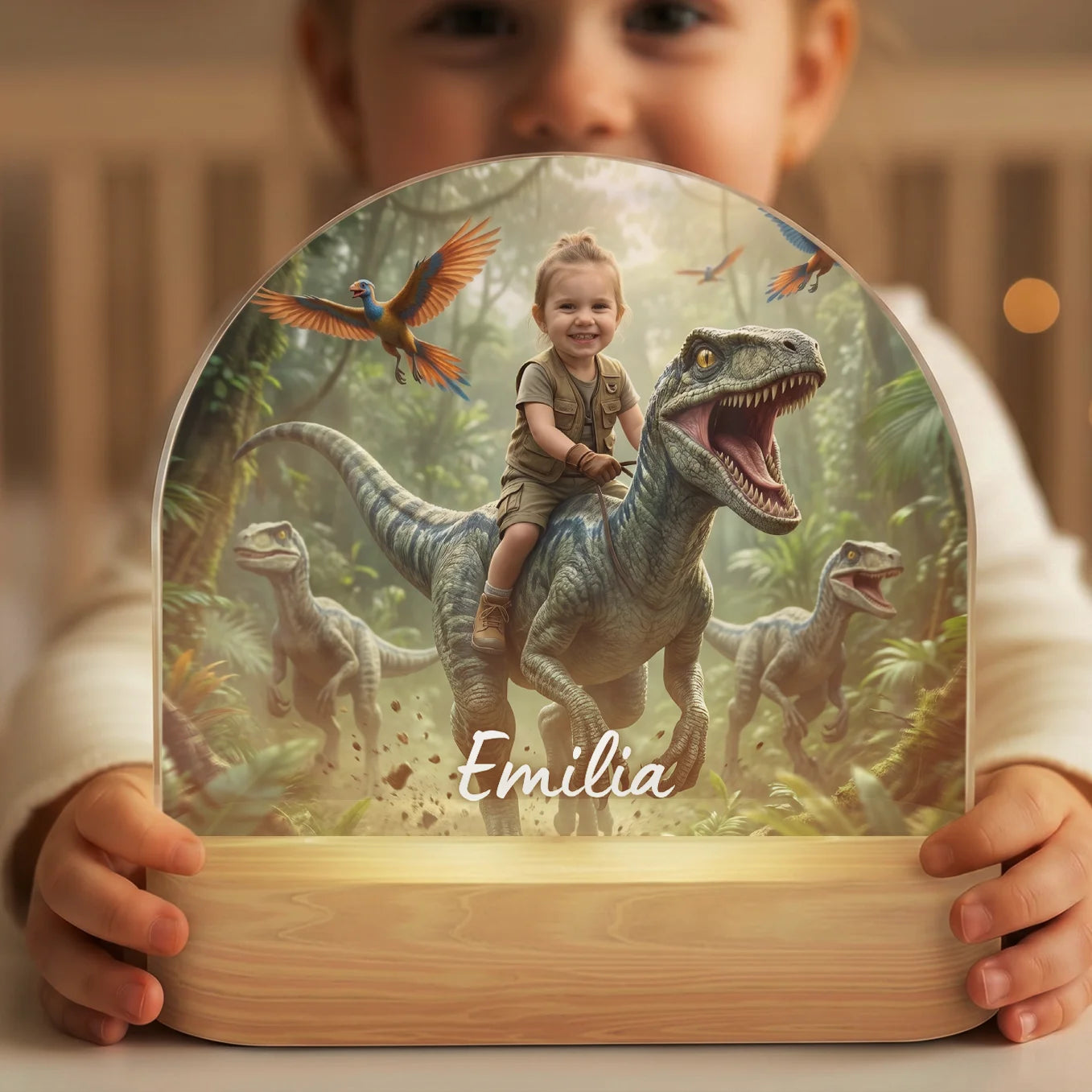 Personalisiertes Nachtlicht "Dino"