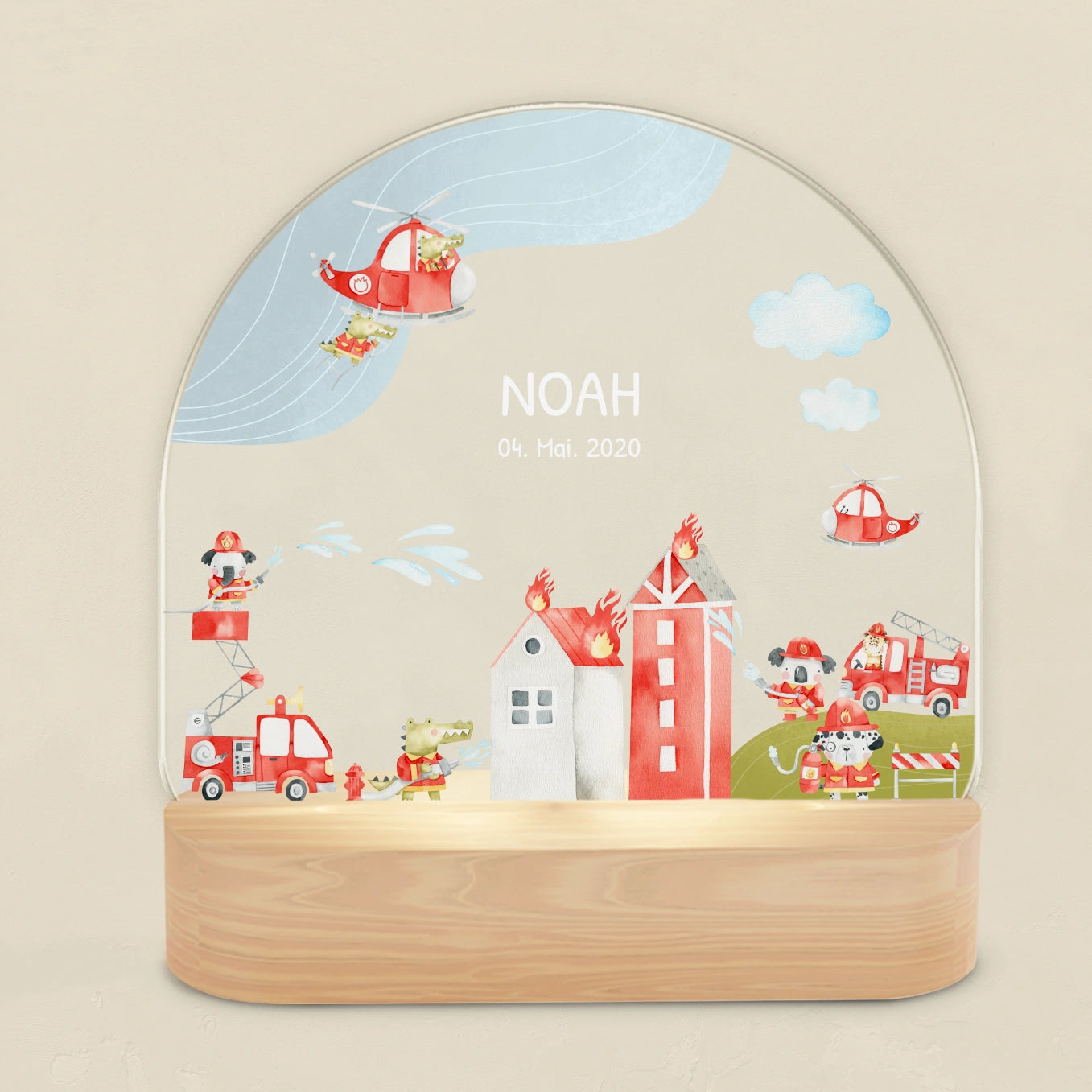 Personalisiertes Nachtlicht "Feuerwehr"