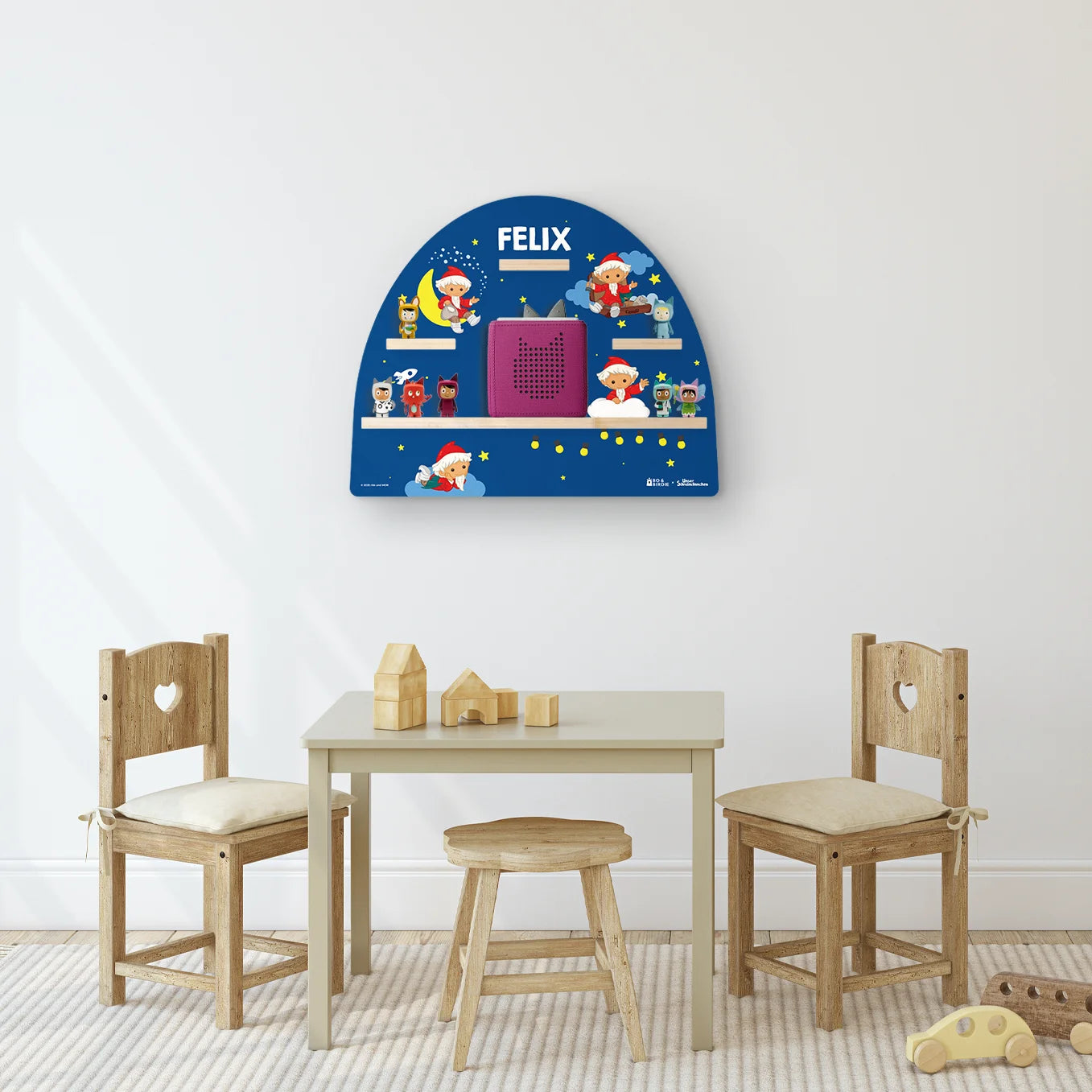 Personalisiertes Toniebox Regal "Unser Sandmännchen" “Gute Nacht”