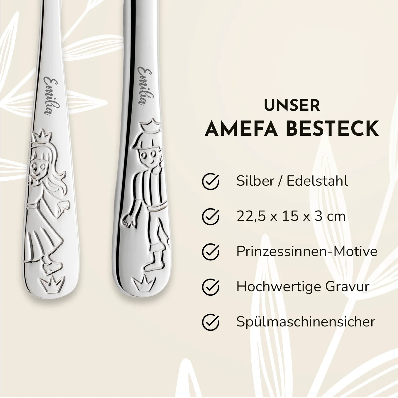 Personalisiertes Amefa Kinderbesteck "Prinzessin"