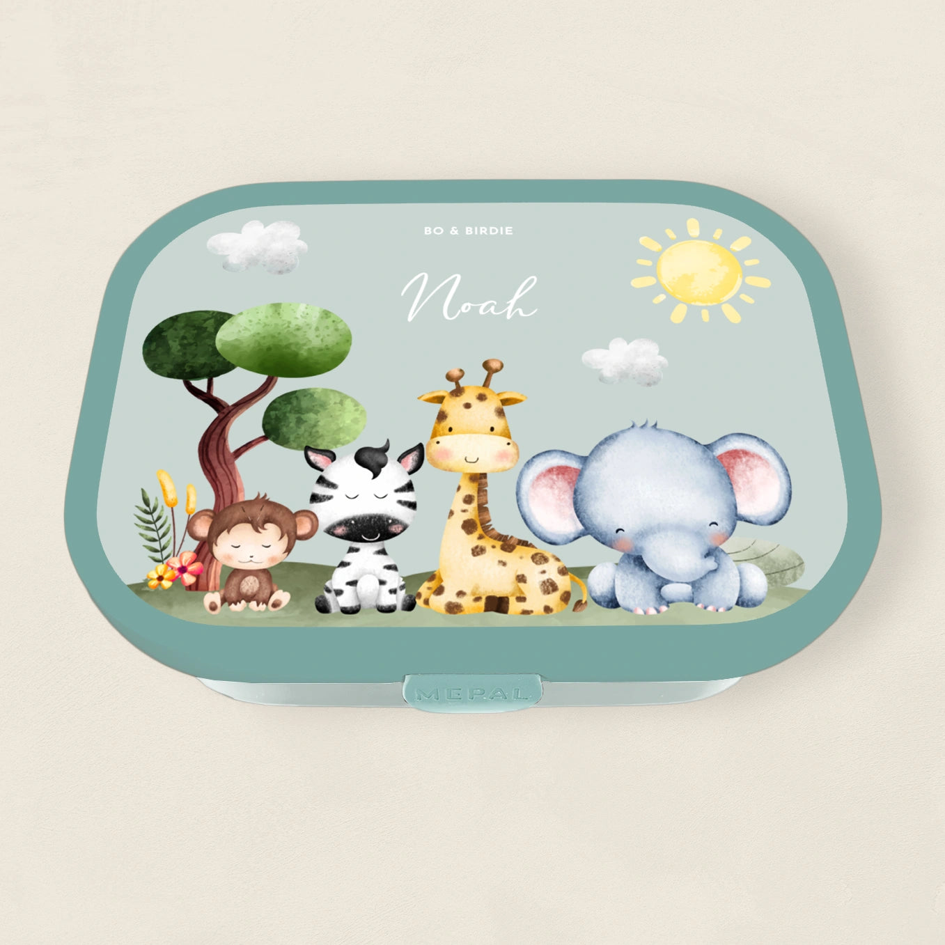Personalisierte Mepal Brotdose & Trinkflasche "Mini Safari"