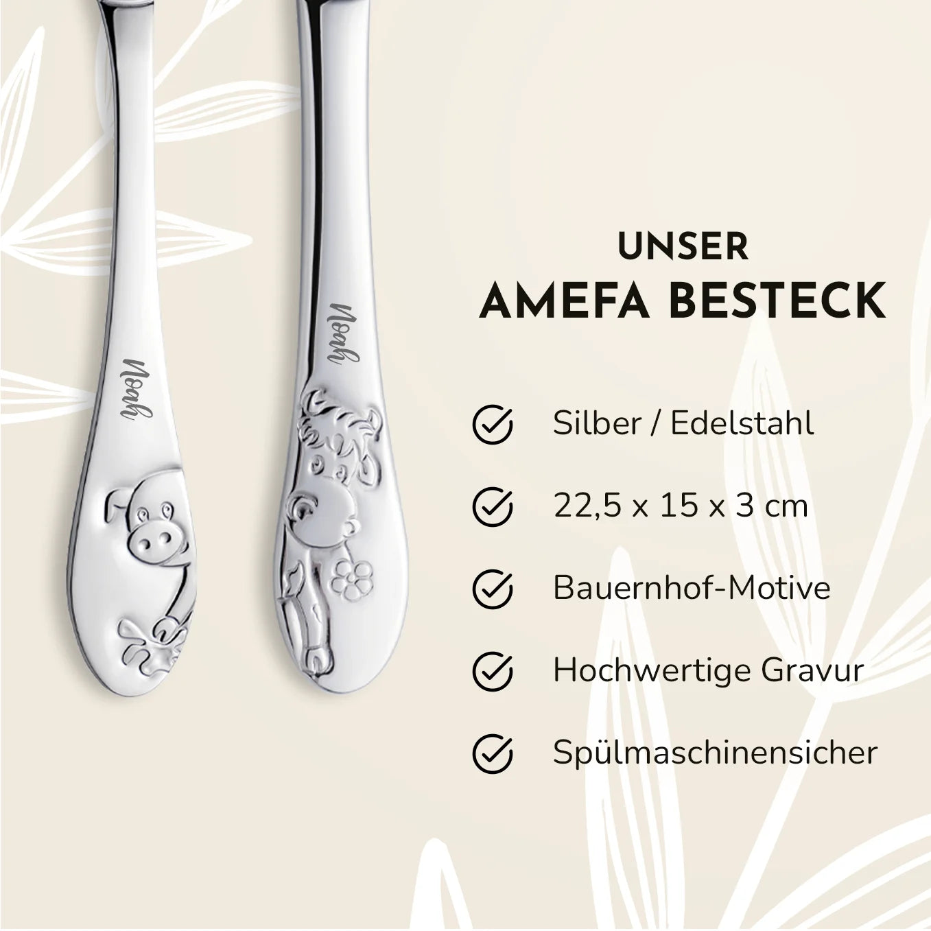 Personalisiertes Amefa Kinderbesteck "Bauernhof"