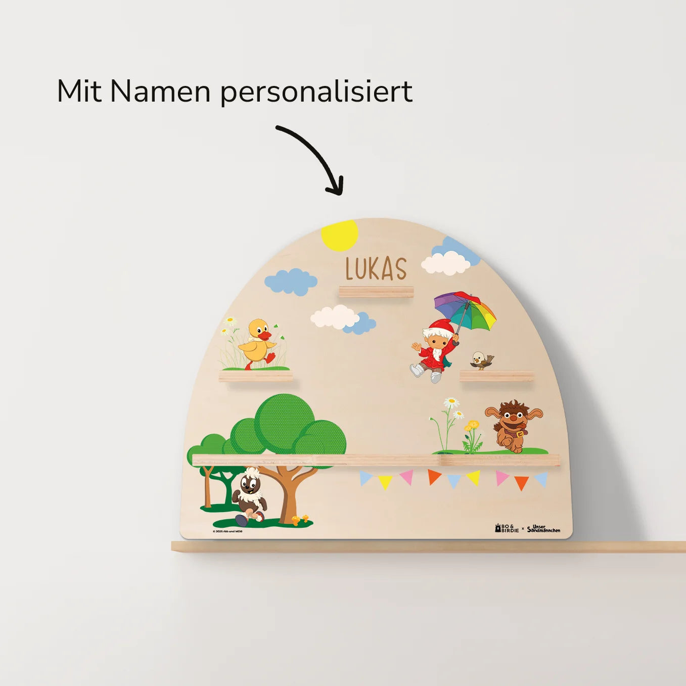 Personalisiertes Toniebox Regal "Unser Sandmännchen" - "Freunde"