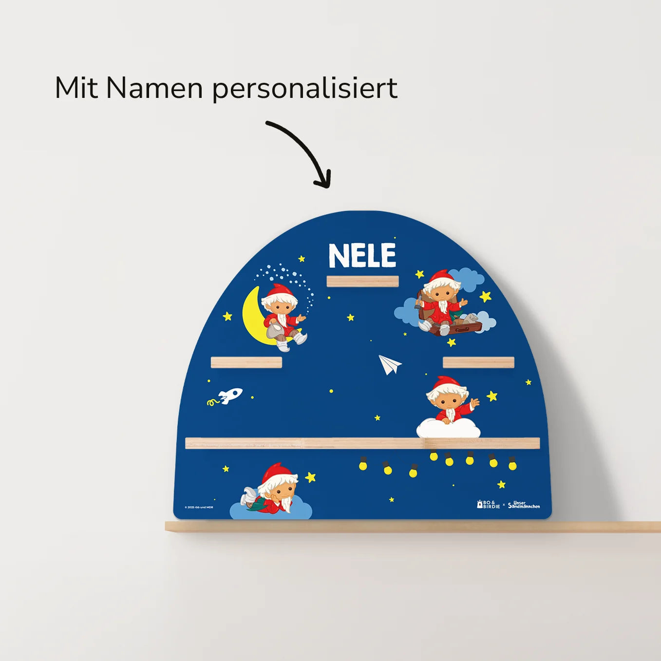 Personalisiertes Toniebox Regal "Unser Sandmännchen" “Gute Nacht”
