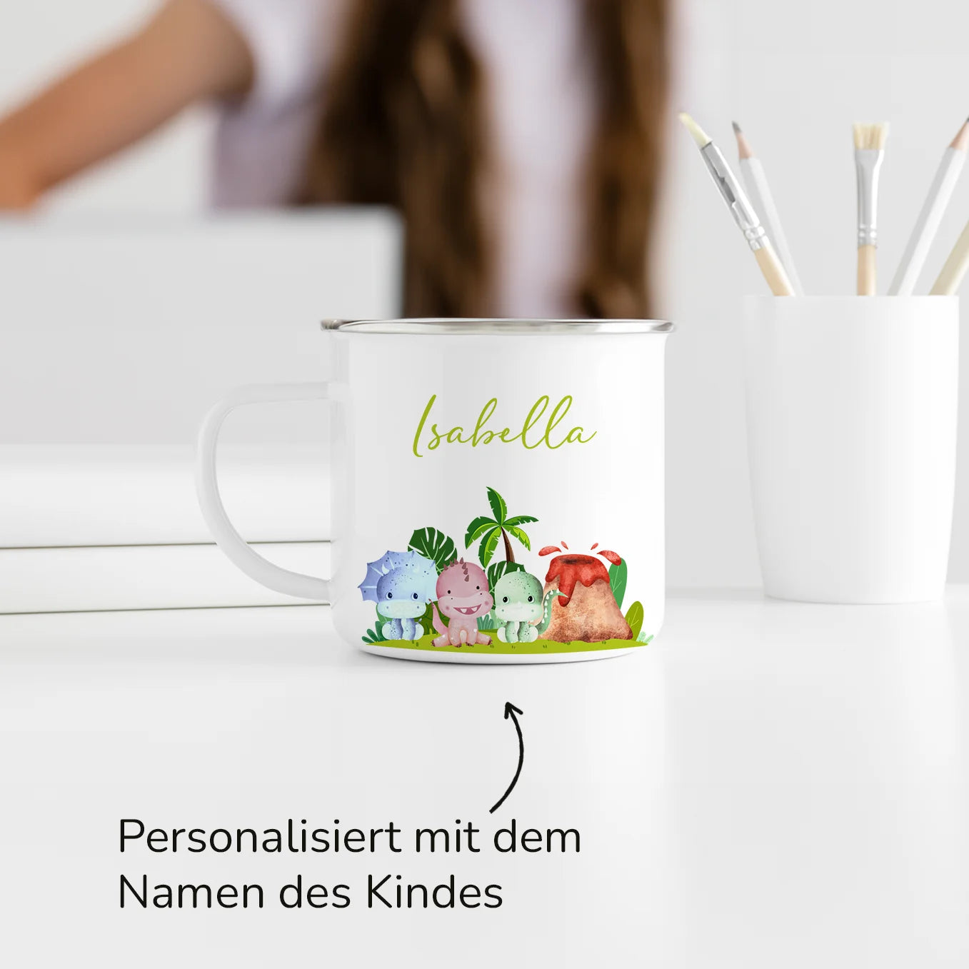 Personalisierte Kindertasse "Dinos"