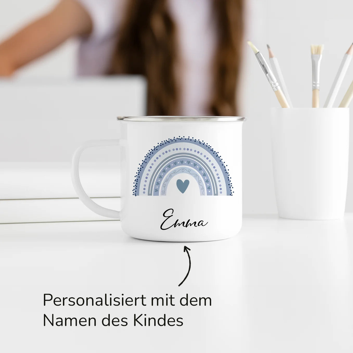 Personalisierte Kindertasse "Regenbogen"