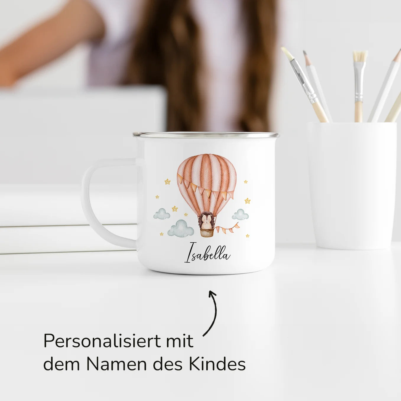 Personalisierte Kindertasse "Heißluftballon"