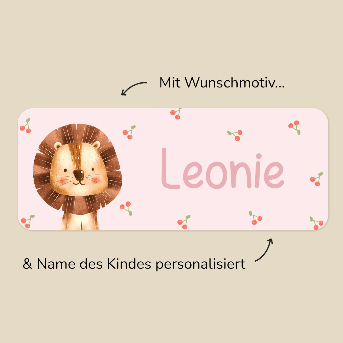 Personalisierte Namensaufkleber "Wunschmotiv"