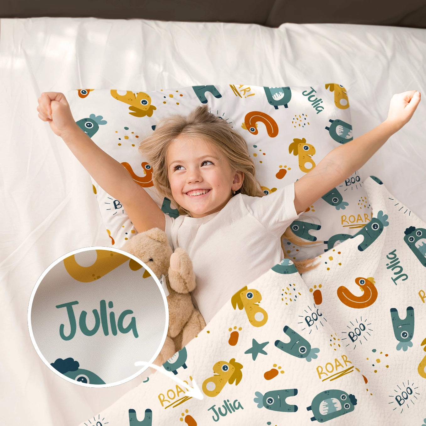 Personalisierte Kinder Bettwäsche "Monster"