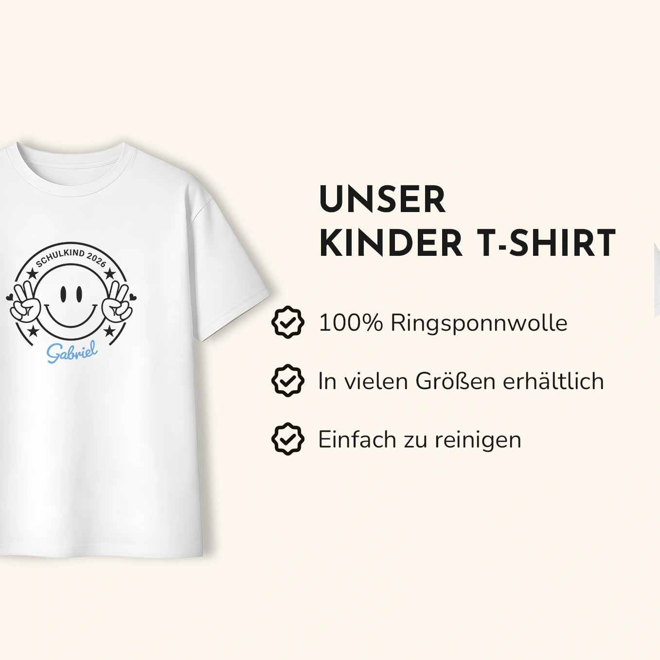Personalisiertes T-Shirt Schulkind “Peace”