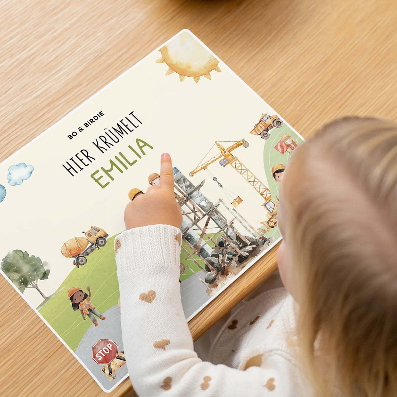 Personalisierte Tischunterlage "Baustelle"
