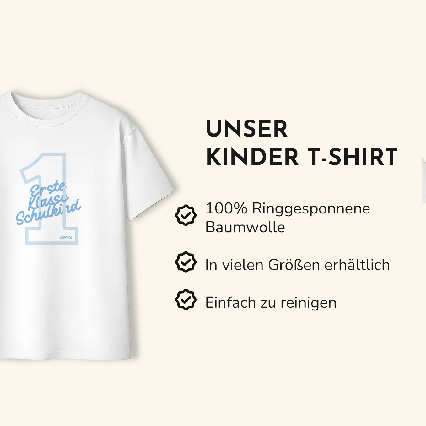Personalisiertes T-Shirt “Erste Klasse Schulkind”