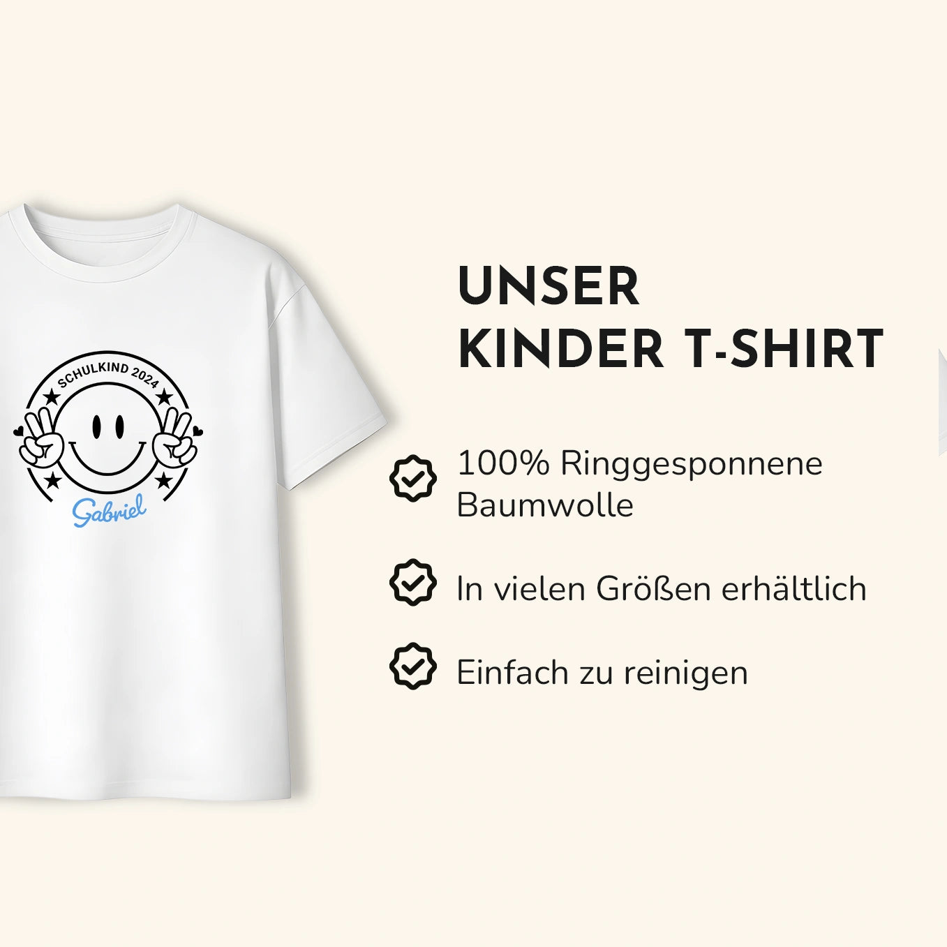 Personalisiertes T-Shirt Schulkind “Peace”