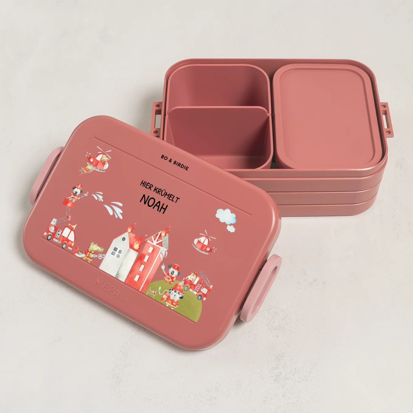 Personalisierte Mepal Bento Brotdose "Feuerwehr"