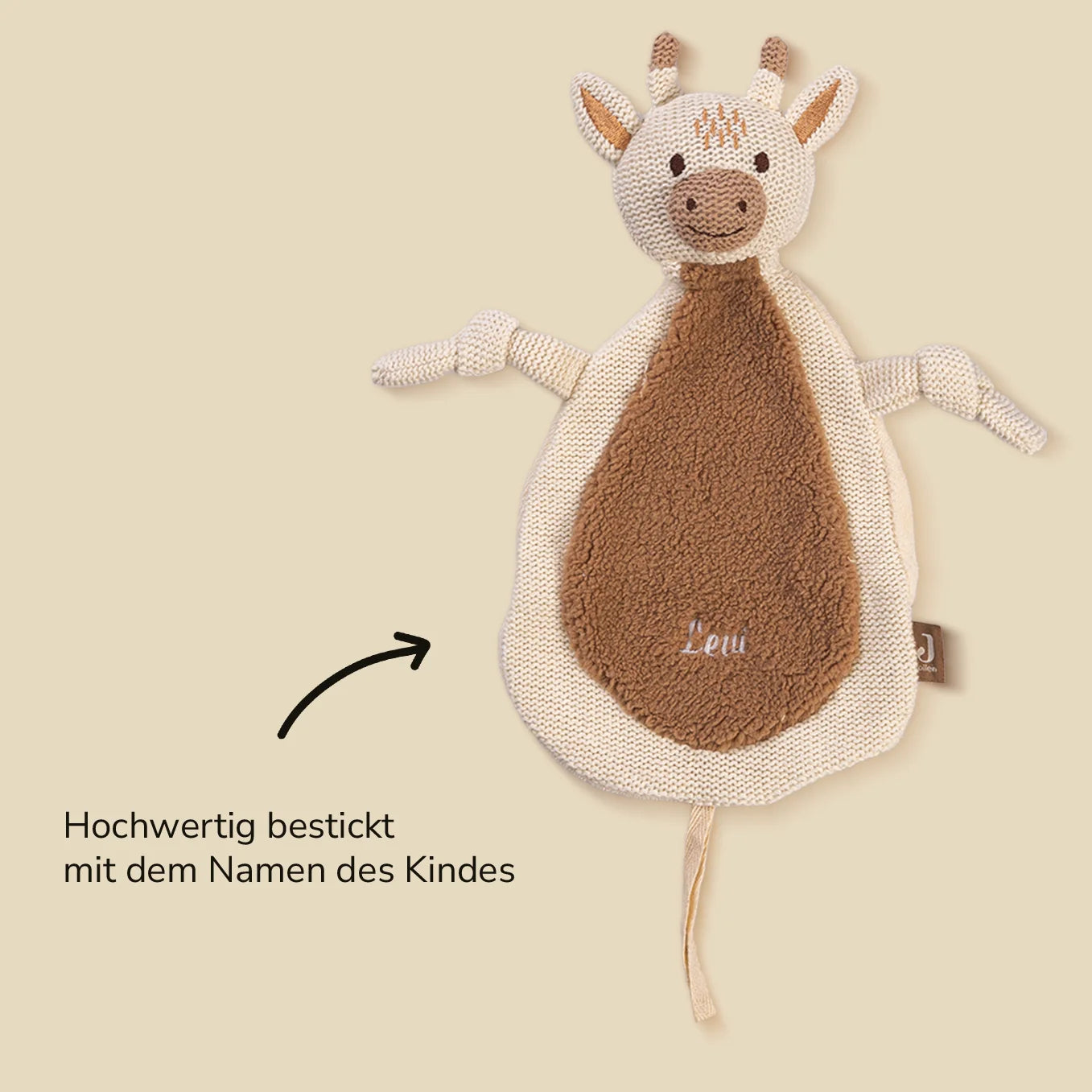 Personalisiertes Schnuffeltuch bestickt "Wunschtier"