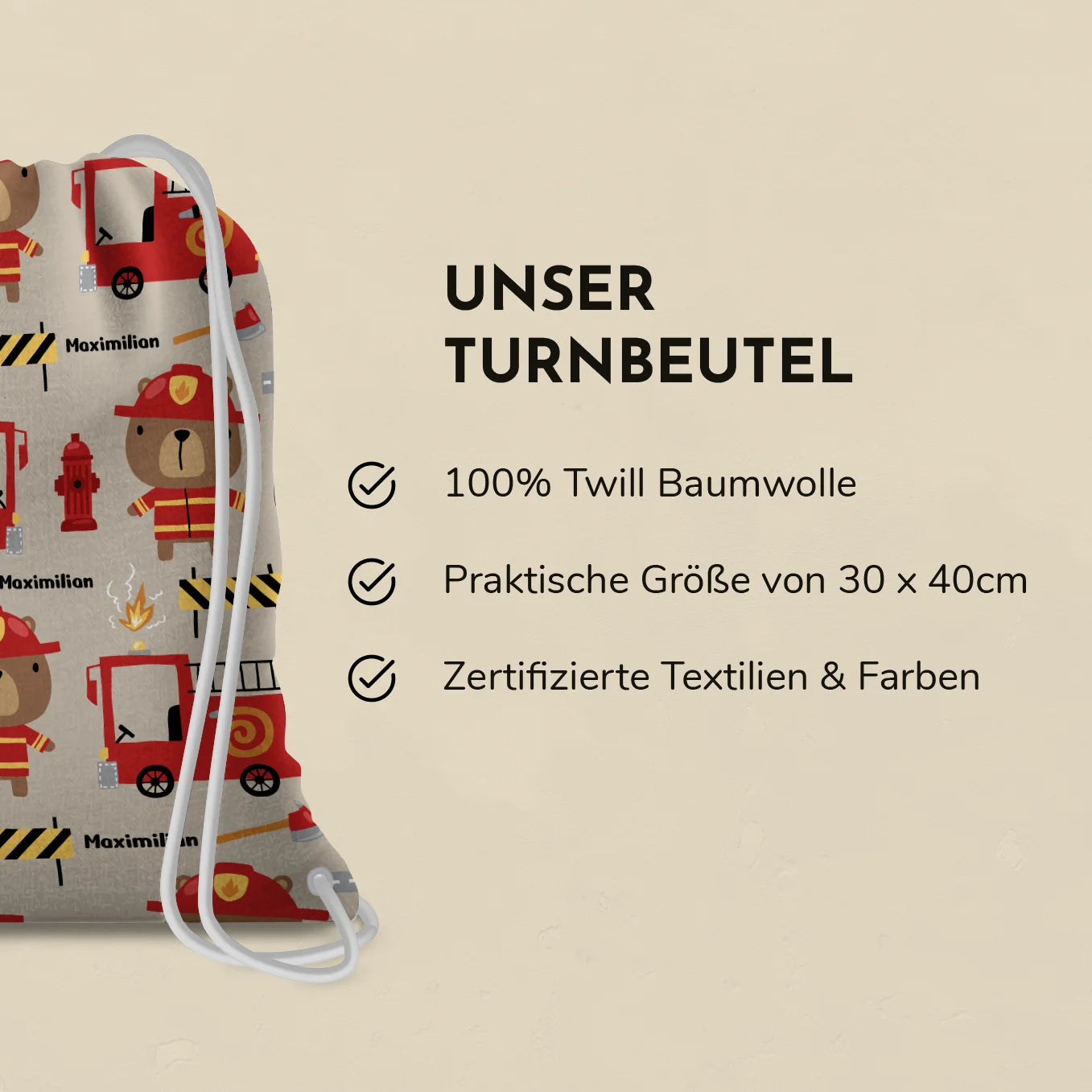 Personalisierter Turnbeutel "Feuerwehr"